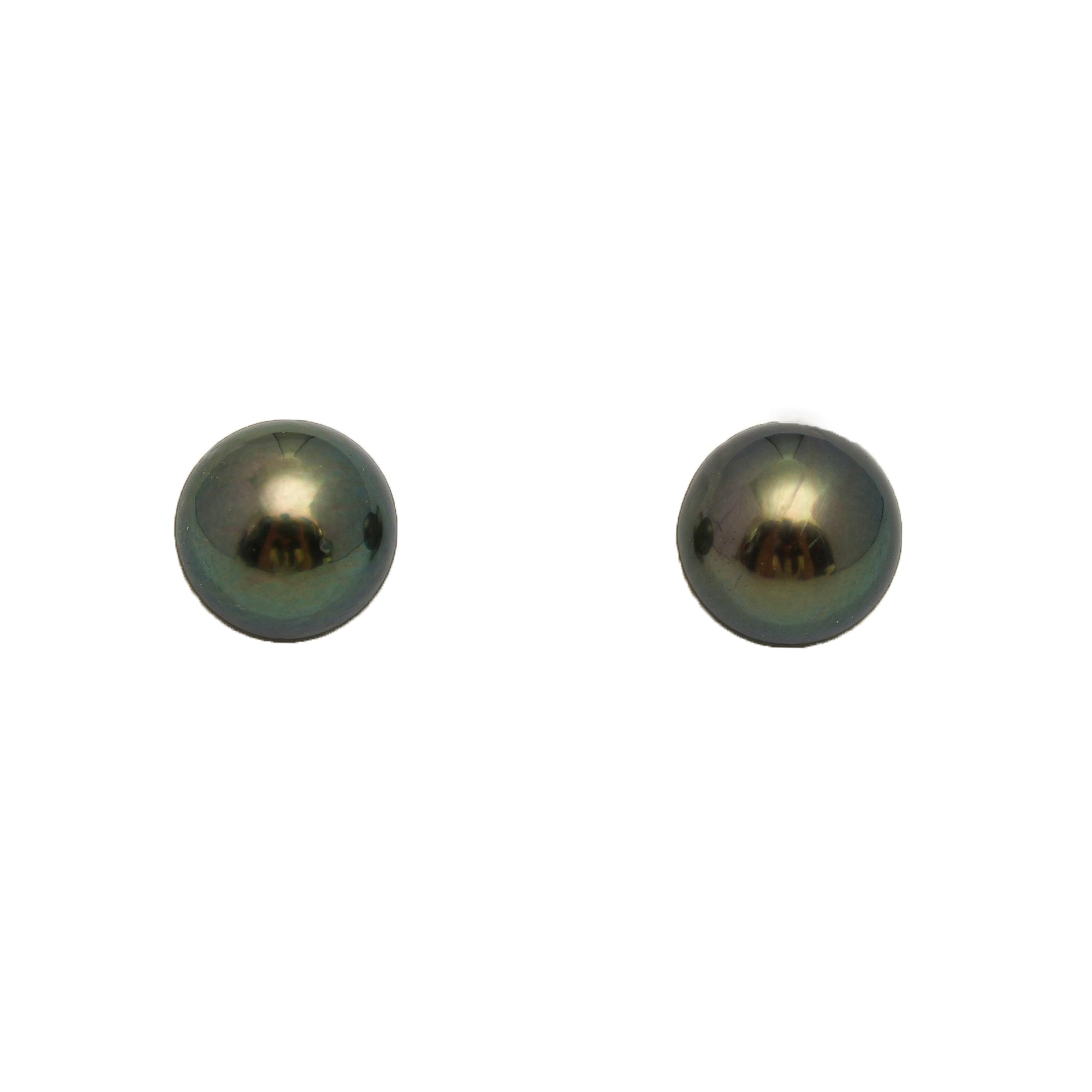 2pcs Green 9.1-9.2mm - RSR AAA/AA Quality Tahitian Pearl Pair ER1841 OR13