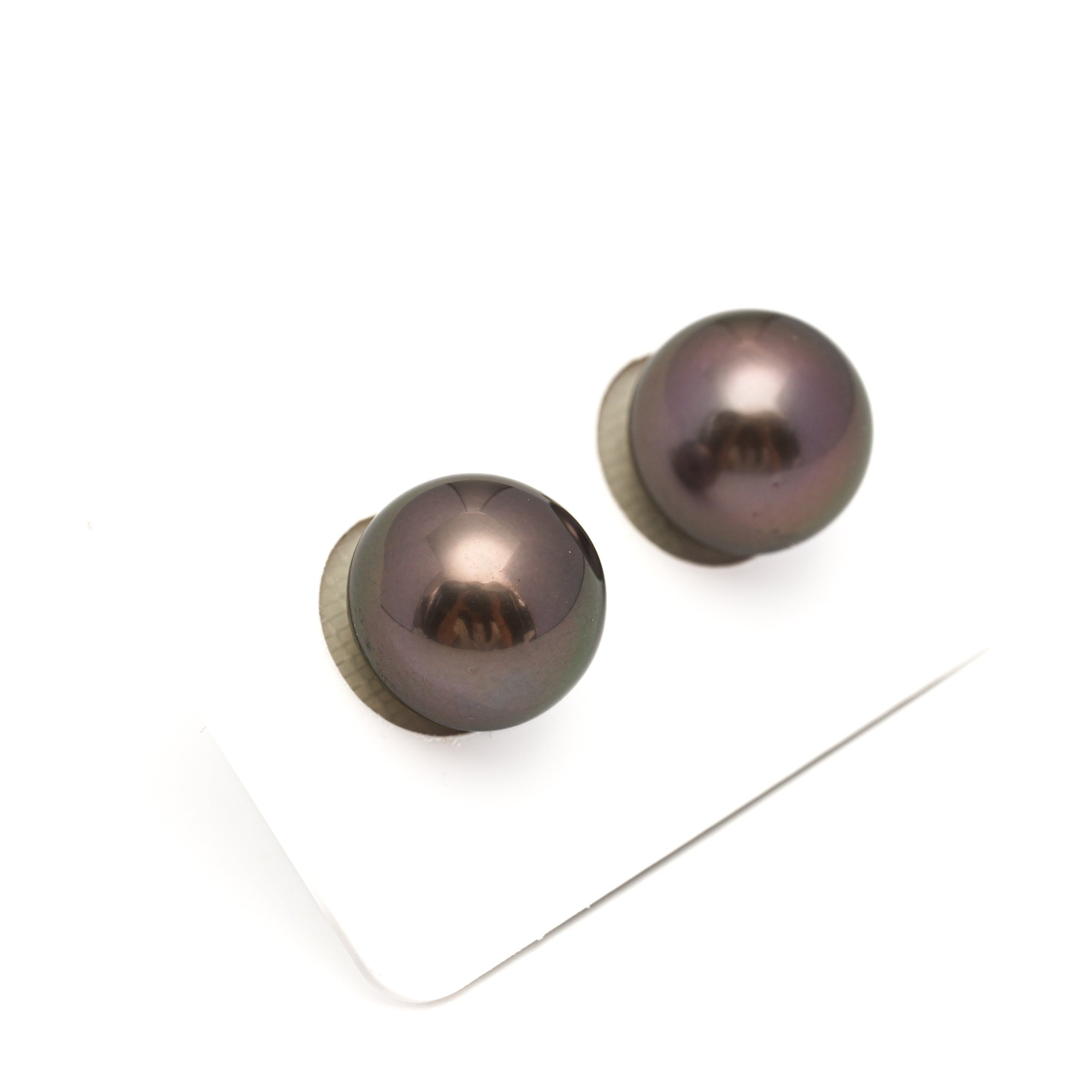 2pcs "High Luster" Cherry 13-13.2mm - RSR AAA Quality Tahitian Pearl Pair ER1849 ORX1