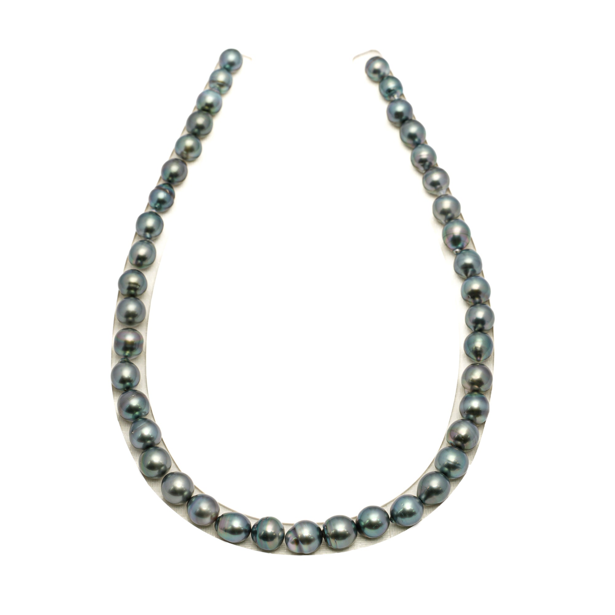 41pcs Light Green 8-10mm - SB AAA/AA Quality Tahitian Pearl Necklace NL1772 LP1