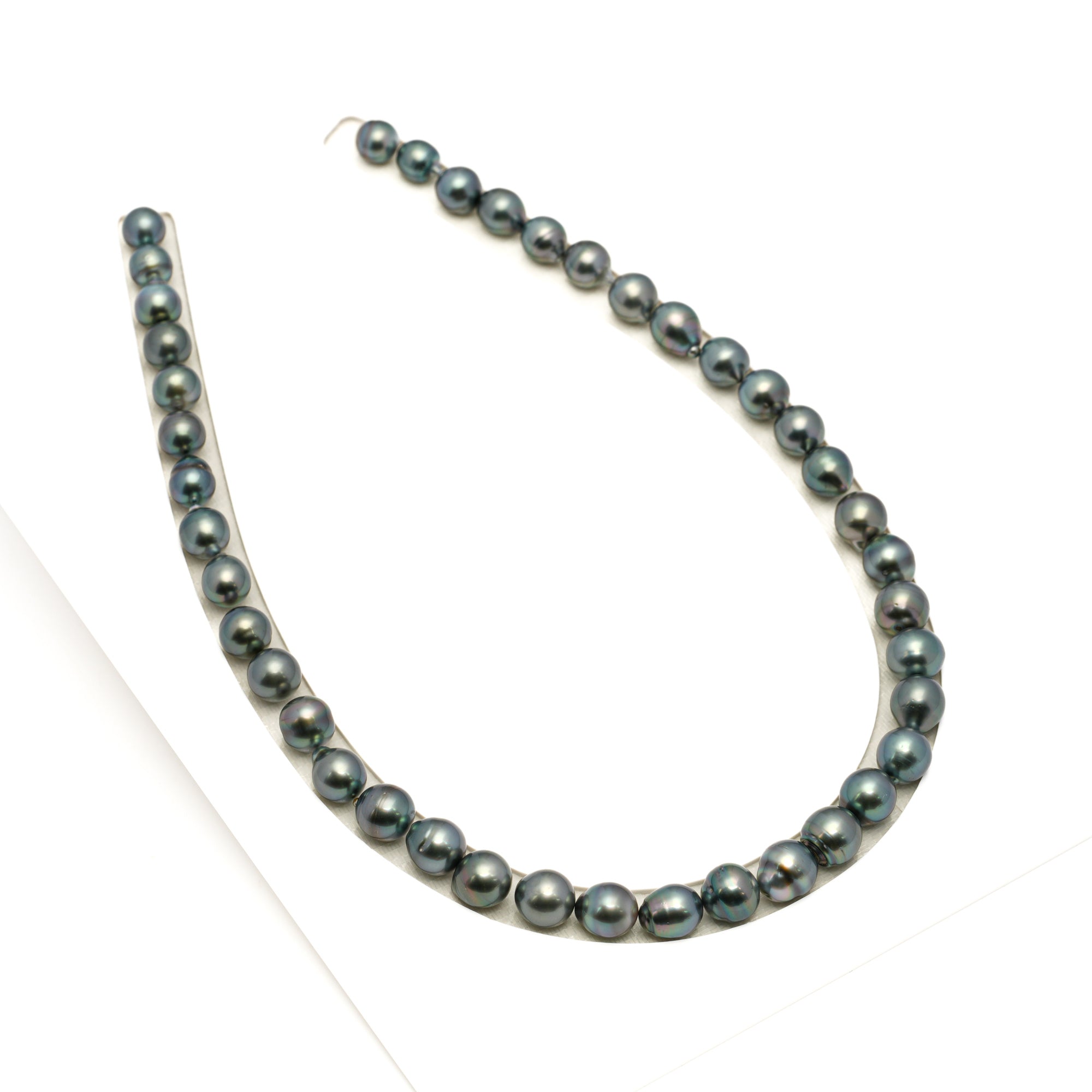 41pcs Light Green 8-10mm - SB AAA/AA Quality Tahitian Pearl Necklace NL1772 LP1