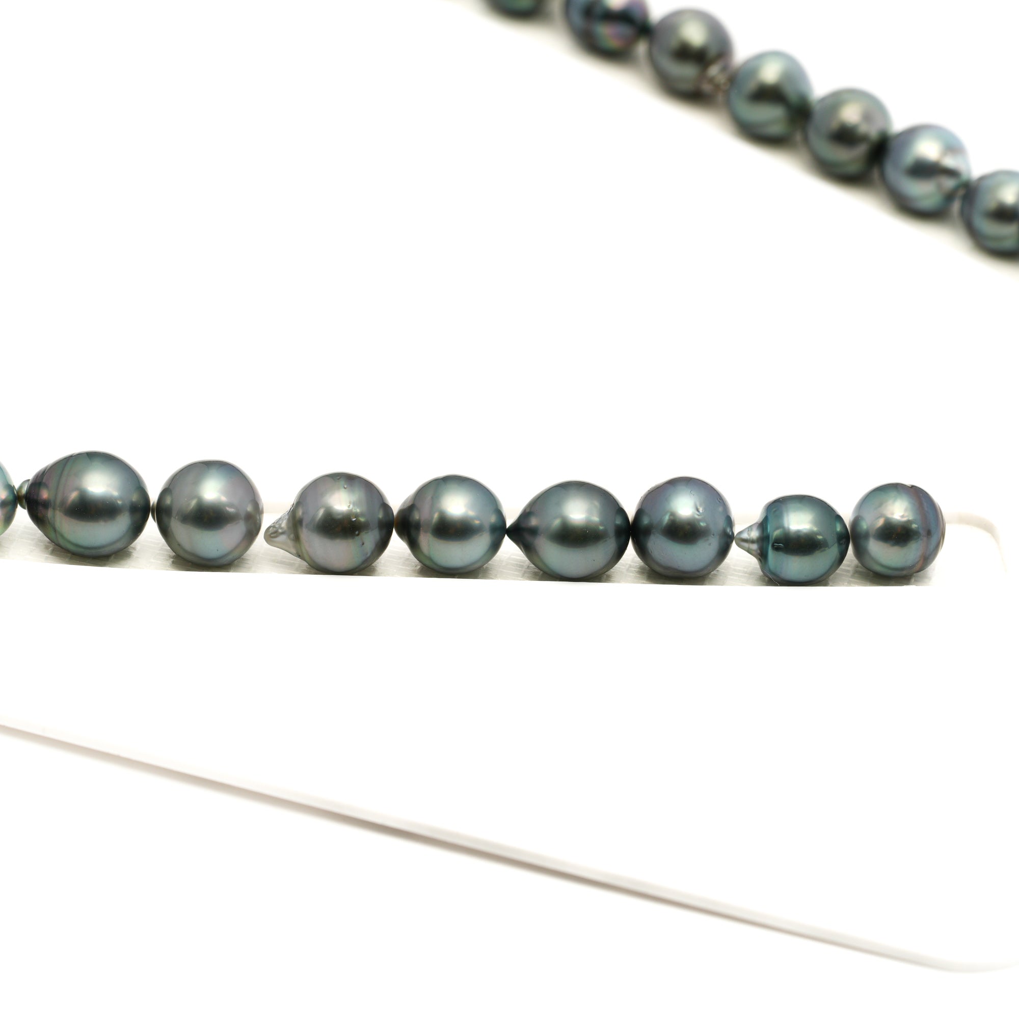 41pcs Light Green 8-10mm - SB AAA/AA Quality Tahitian Pearl Necklace NL1772 LP1