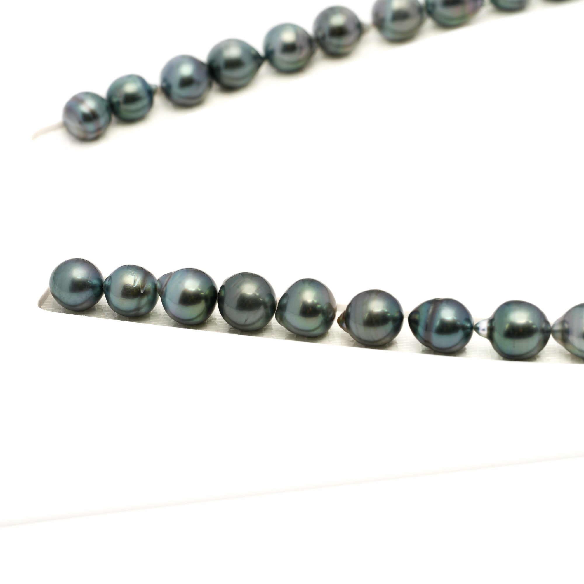 41pcs Light Green 8-10mm - SB AAA/AA Quality Tahitian Pearl Necklace NL1772 LP1