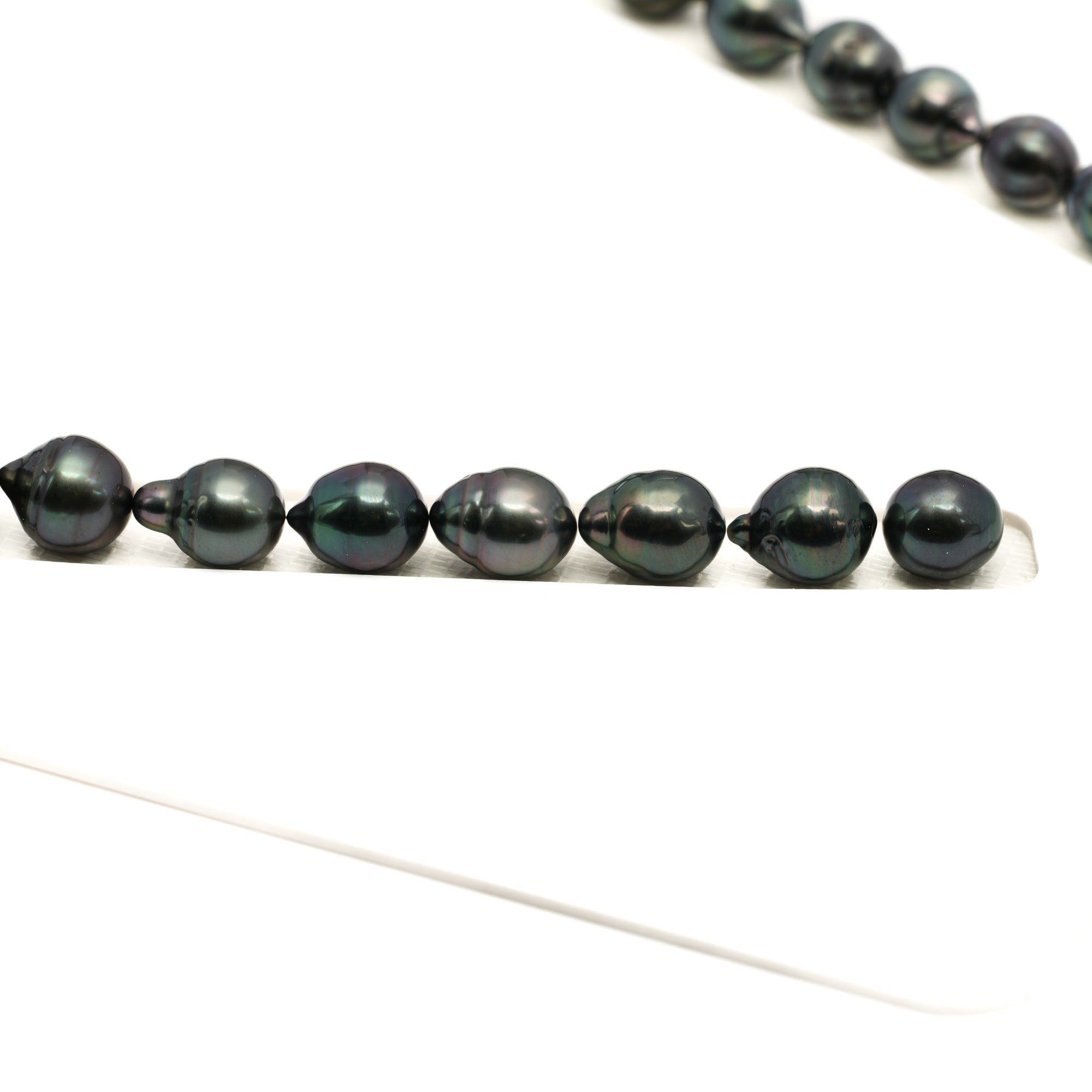 38pcs Dark 8-10mm - CL/SB AAA/AA Quality Tahitian Pearl Necklace NL1775 LP1