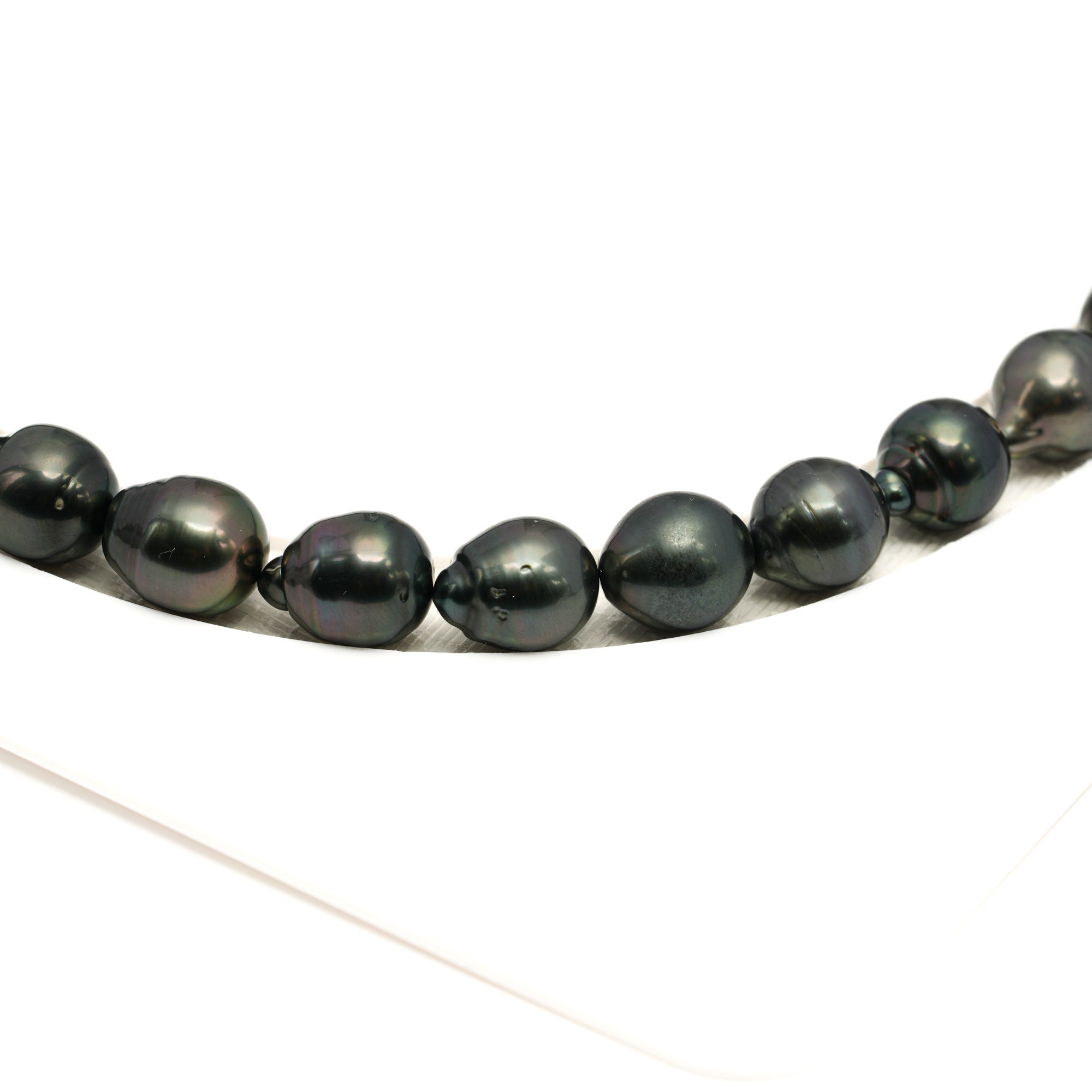38pcs Dark 8-10mm - CL/SB AAA/AA Quality Tahitian Pearl Necklace NL1775 LP1
