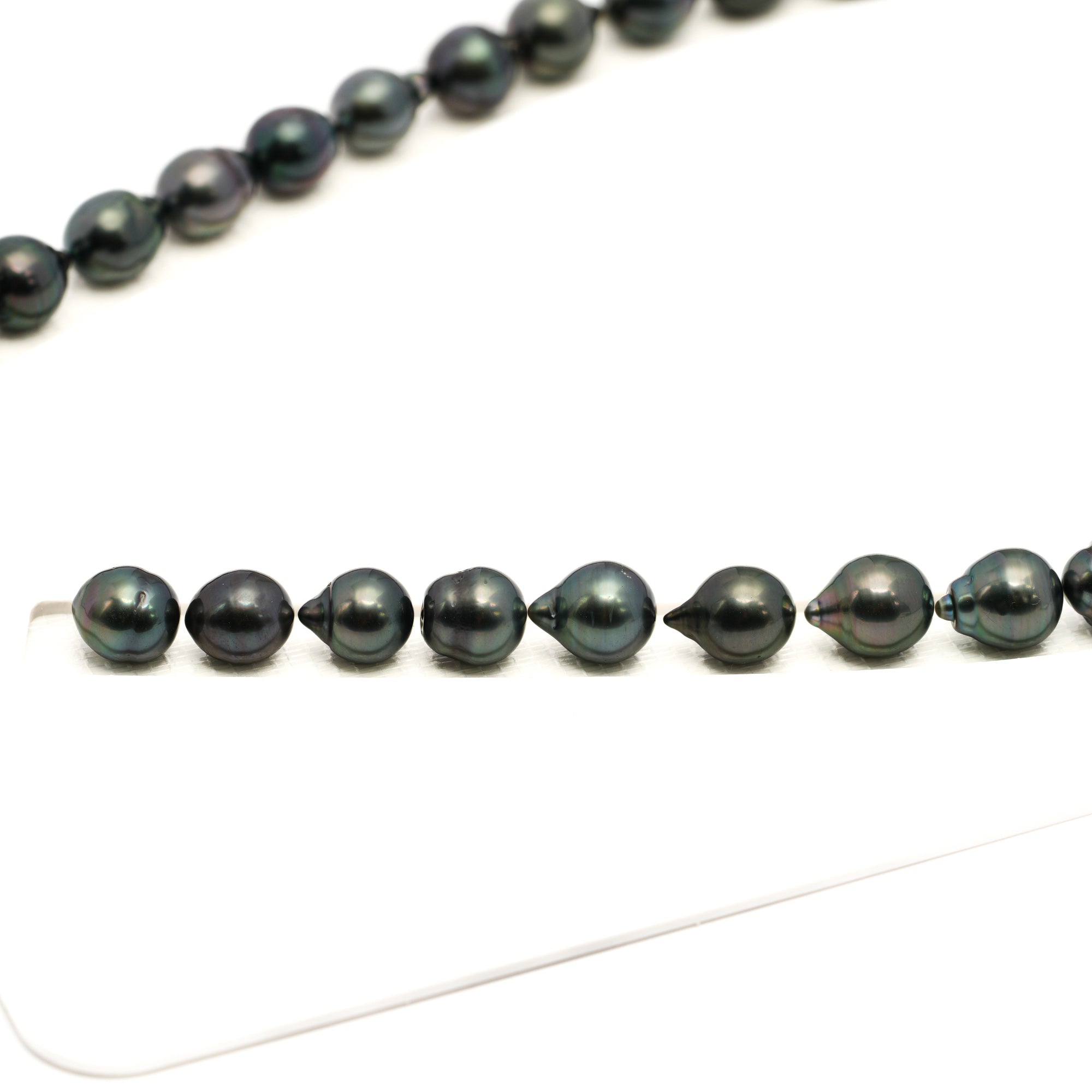 38pcs Dark 8-10mm - CL/SB AAA/AA Quality Tahitian Pearl Necklace NL1775 LP1