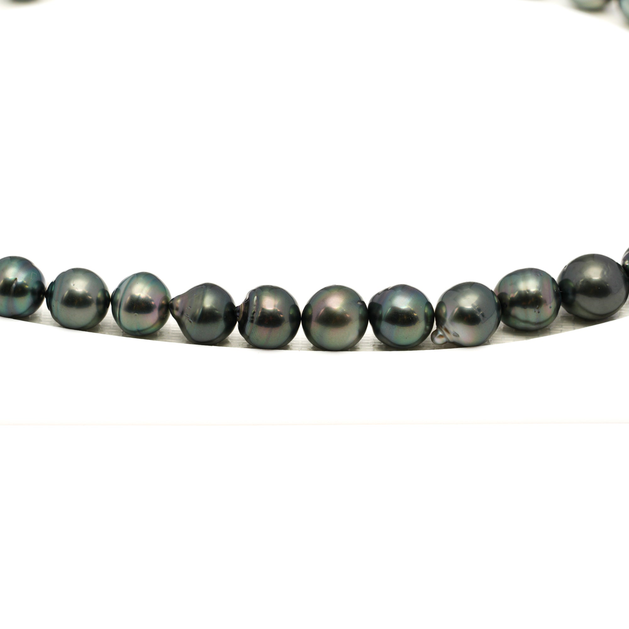 43pcs Green 8-10mm - CL/SB AAA/AA Quality Tahitian Pearl Necklace NL1776 LP1