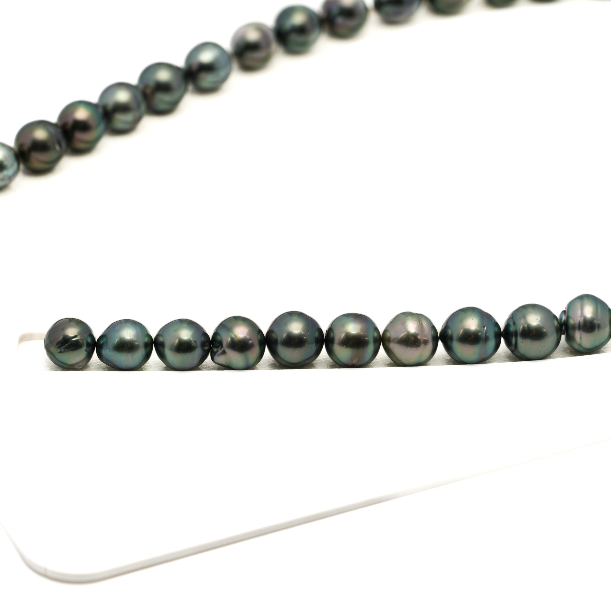 43pcs Green 8-10mm - CL/SB AAA/AA Quality Tahitian Pearl Necklace NL1776 LP1