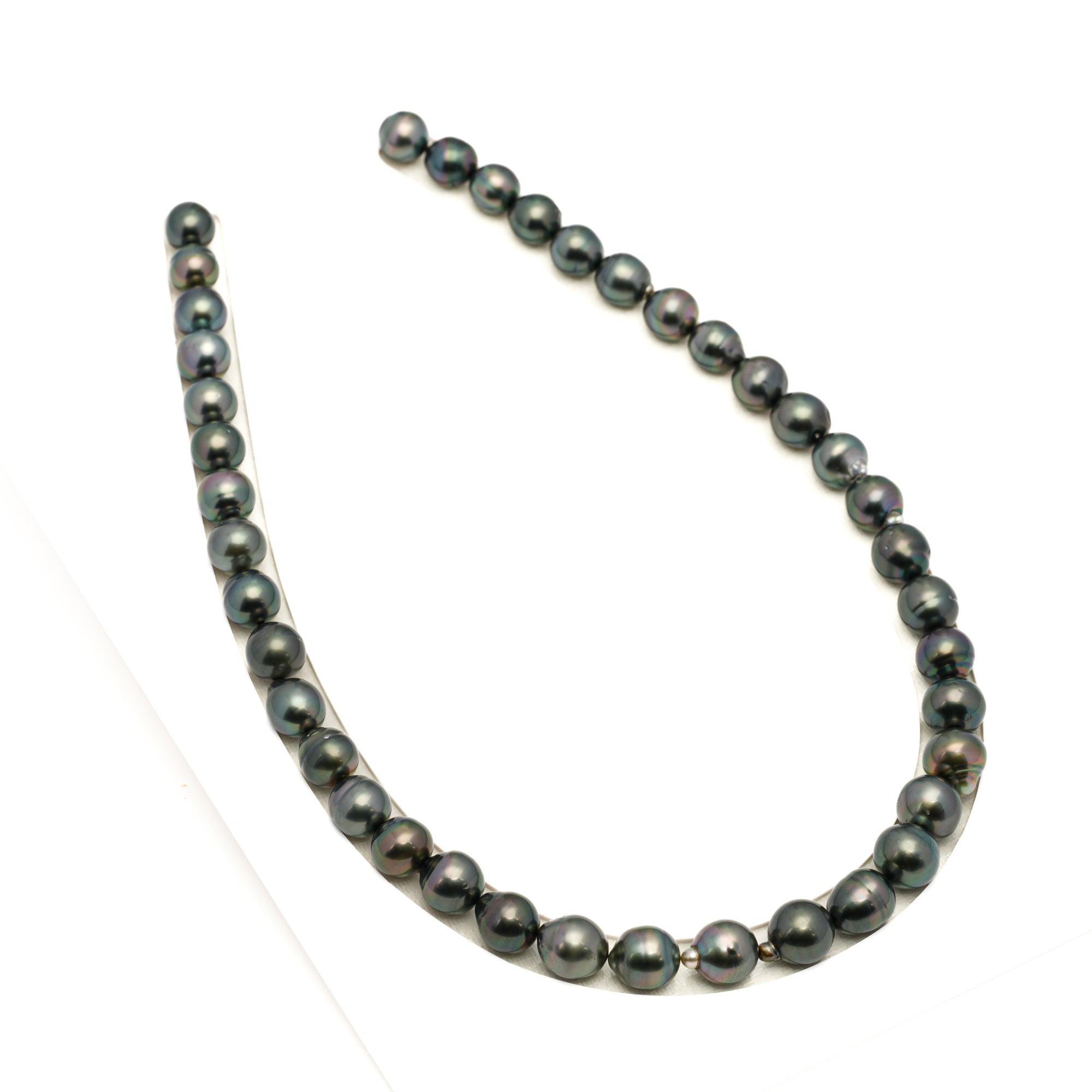 40pcs Green 9-11mm - CL/SB AAA/AA Quality Tahitian Pearl Necklace NL1777 LP1