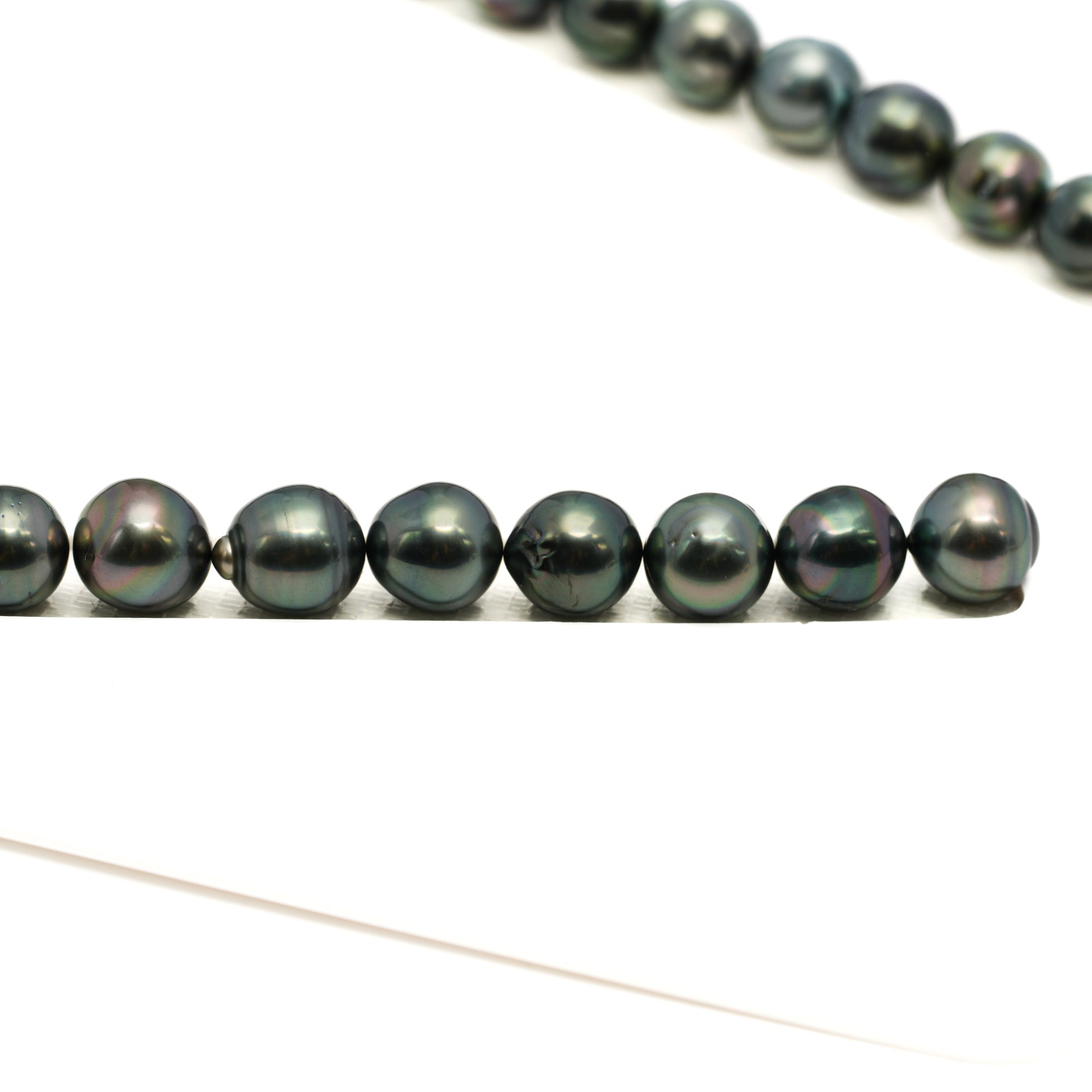 40pcs Green 9-11mm - CL/SB AAA/AA Quality Tahitian Pearl Necklace NL1777 LP1