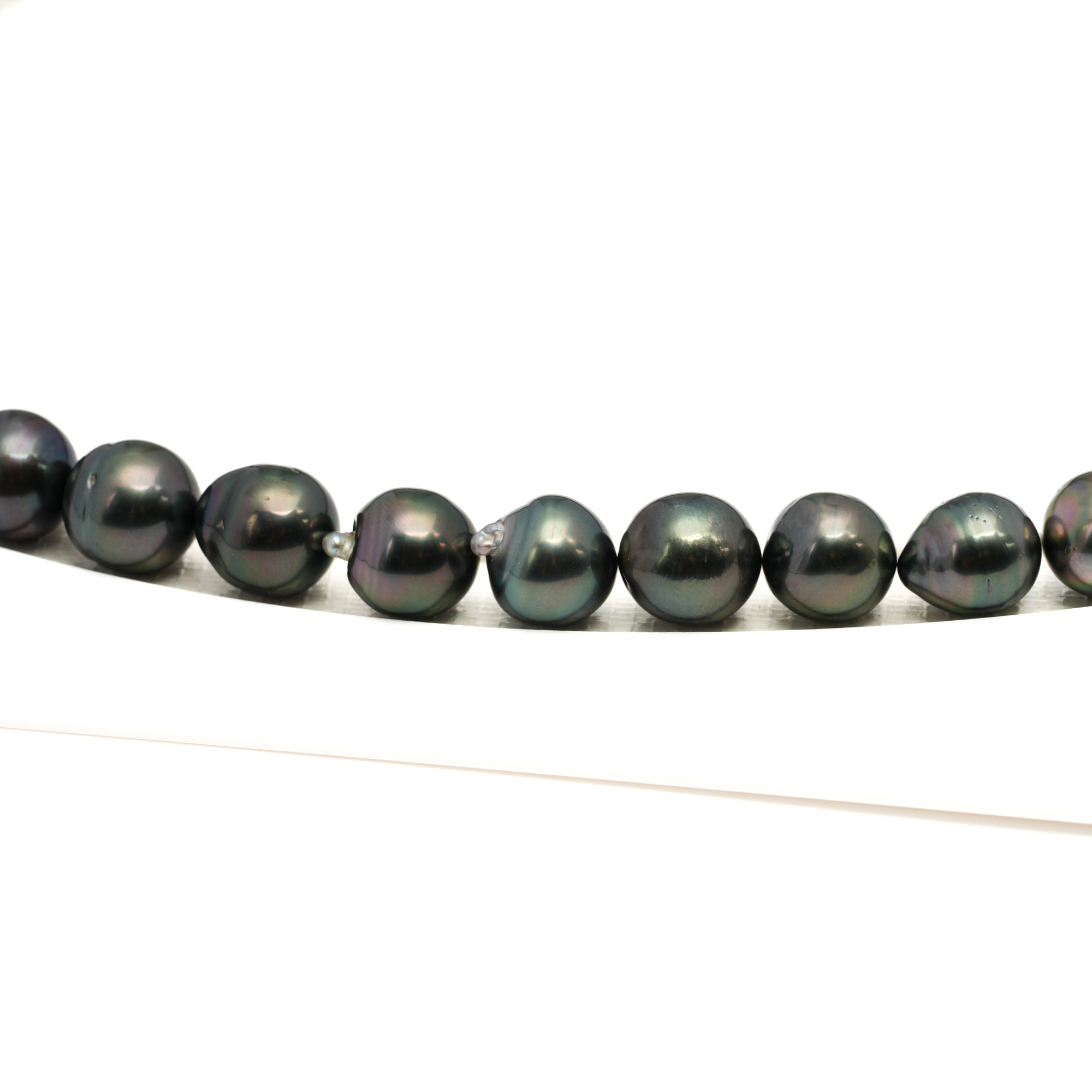 40pcs Green 9-11mm - CL/SB AAA/AA Quality Tahitian Pearl Necklace NL1777 LP1