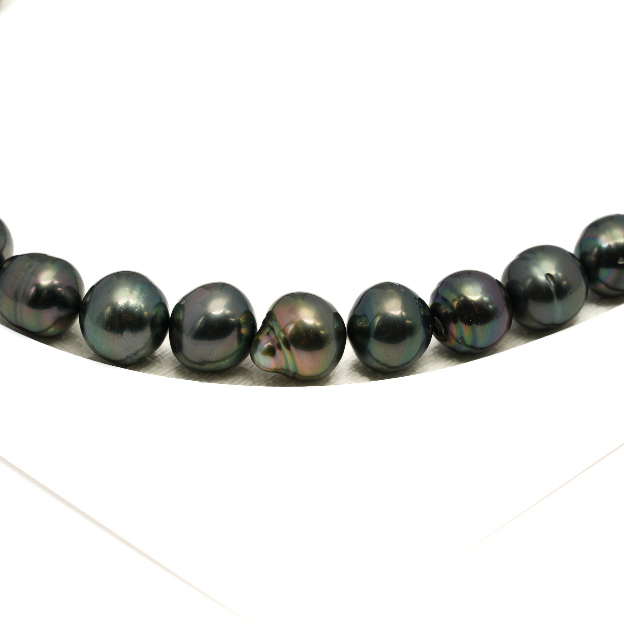 40pcs Green 9-11mm - CL/SB AAA/AA Quality Tahitian Pearl Necklace NL1777 LP1
