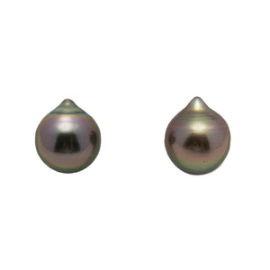 2pcs "High Luster" Green Cherry 10.7-10.8mm - SB AAA/TOP Quality Tahitian Pearl Earring Jewelry ER1924 LP3