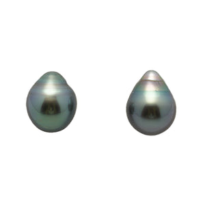 2pcs "High Luster" Blue 10.5-10.6mm - SB/CL AAA/TOP Quality Tahitian Pearl Earring Jewelry ER1925