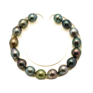 16pcs "Mid Luster" Multicolor 8-10mm - SB/CL AAA/AA Quality Tahitian Pearl Bracelet BR2521 LP4