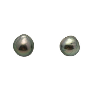 2pcs "Mid Luster" Green 9.1-9.5mm - BQ AAA Quality Tahitian Pearl Pair ER1951 LP4