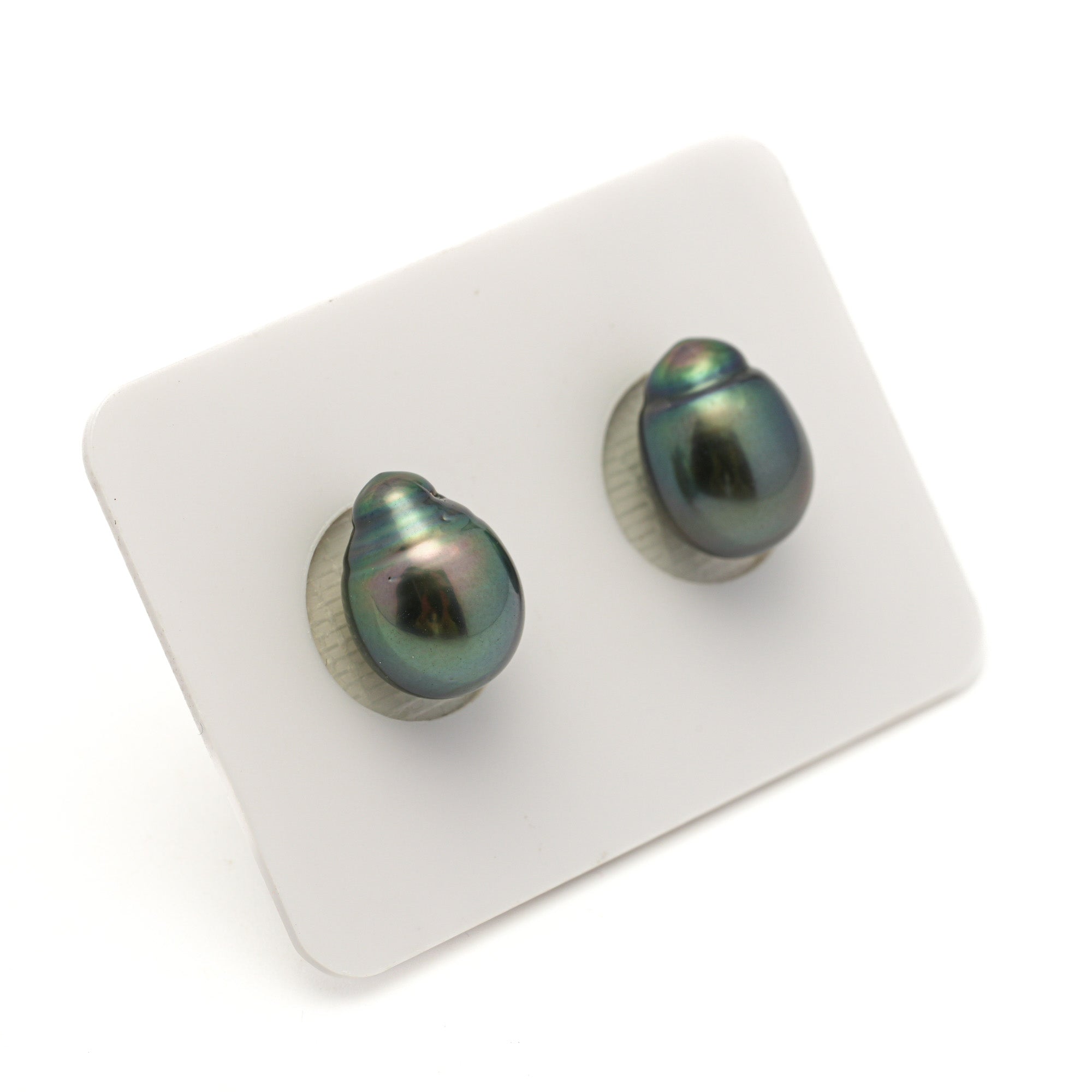 2pcs "Mid Luster" Green 9.1-9.4mm - SB AAA Quality Tahitian Pearl Pair ER1943 LP4
