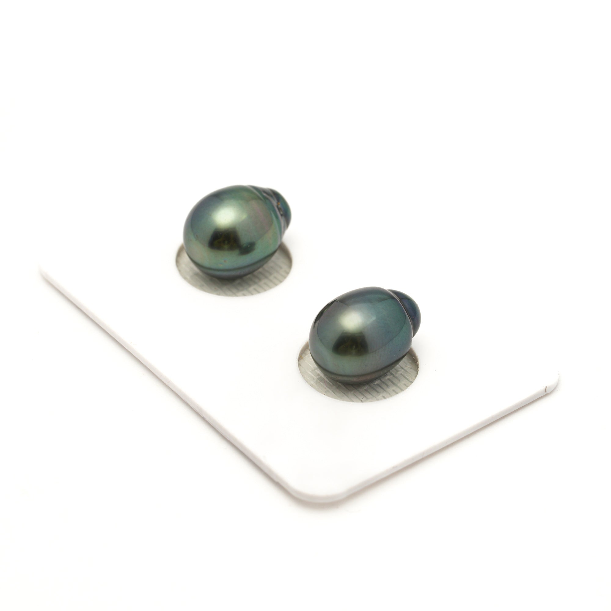 2pcs "Mid Luster" Green 9.1-9.4mm - SB AAA Quality Tahitian Pearl Pair ER1943 LP4