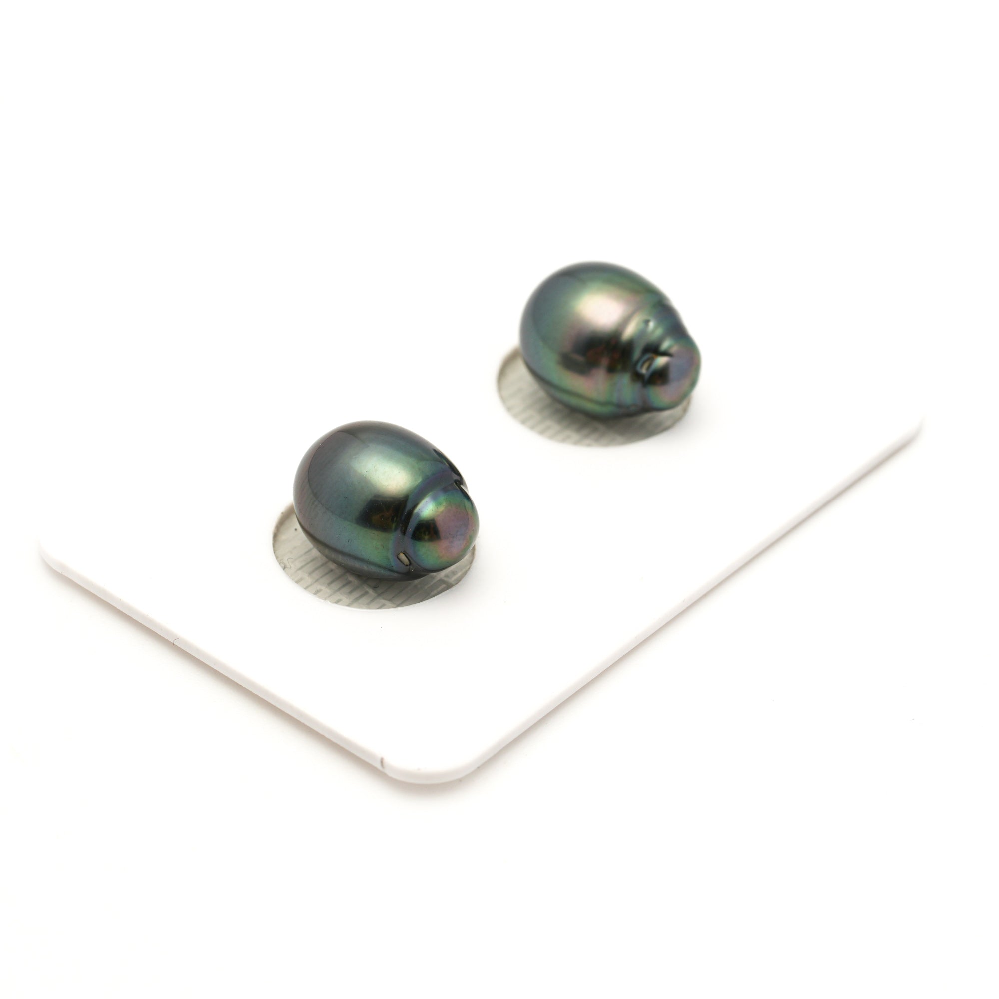 2pcs "Mid Luster" Green 9.1-9.4mm - SB AAA Quality Tahitian Pearl Pair ER1943 LP4