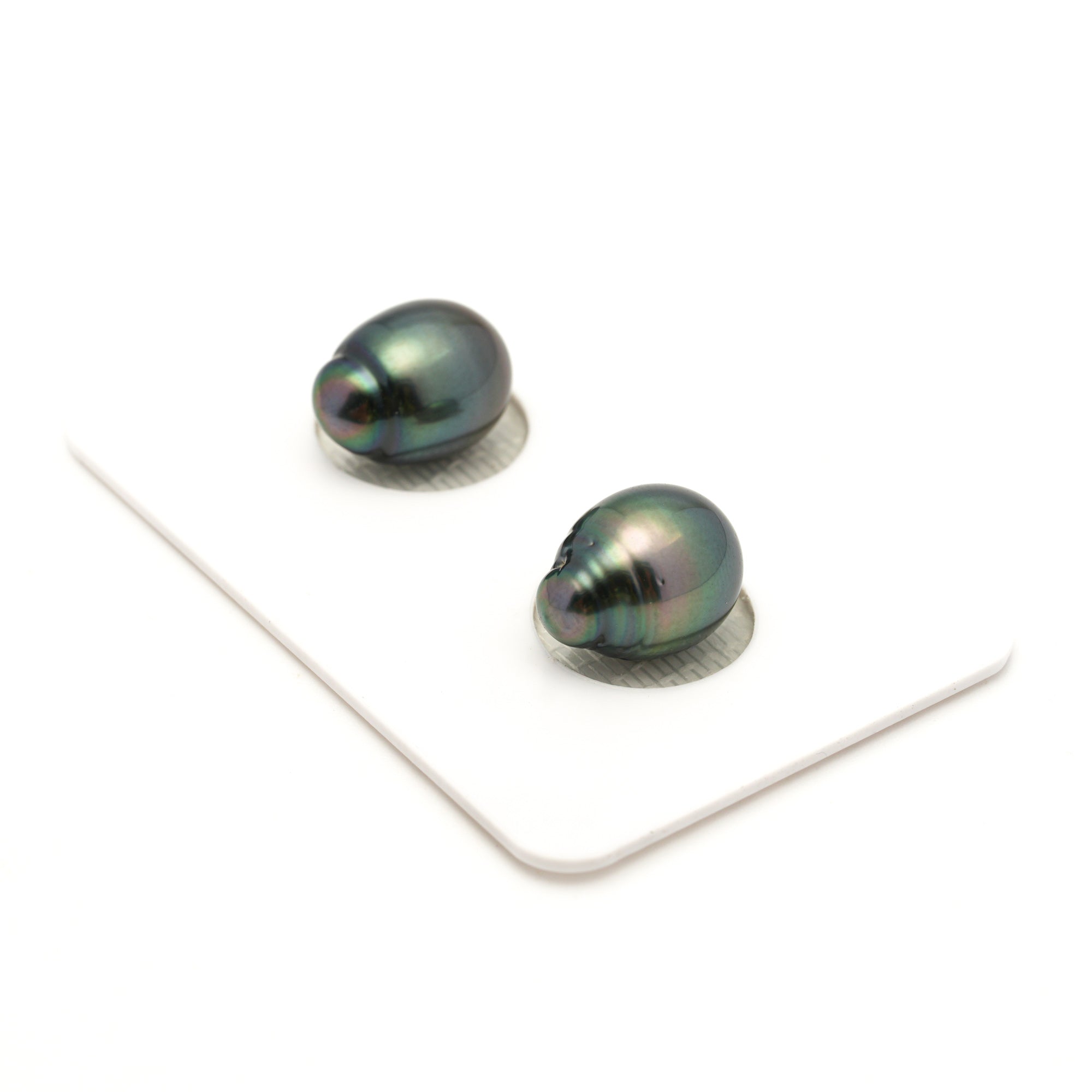 2pcs "Mid Luster" Green 9.1-9.4mm - SB AAA Quality Tahitian Pearl Pair ER1943 LP4
