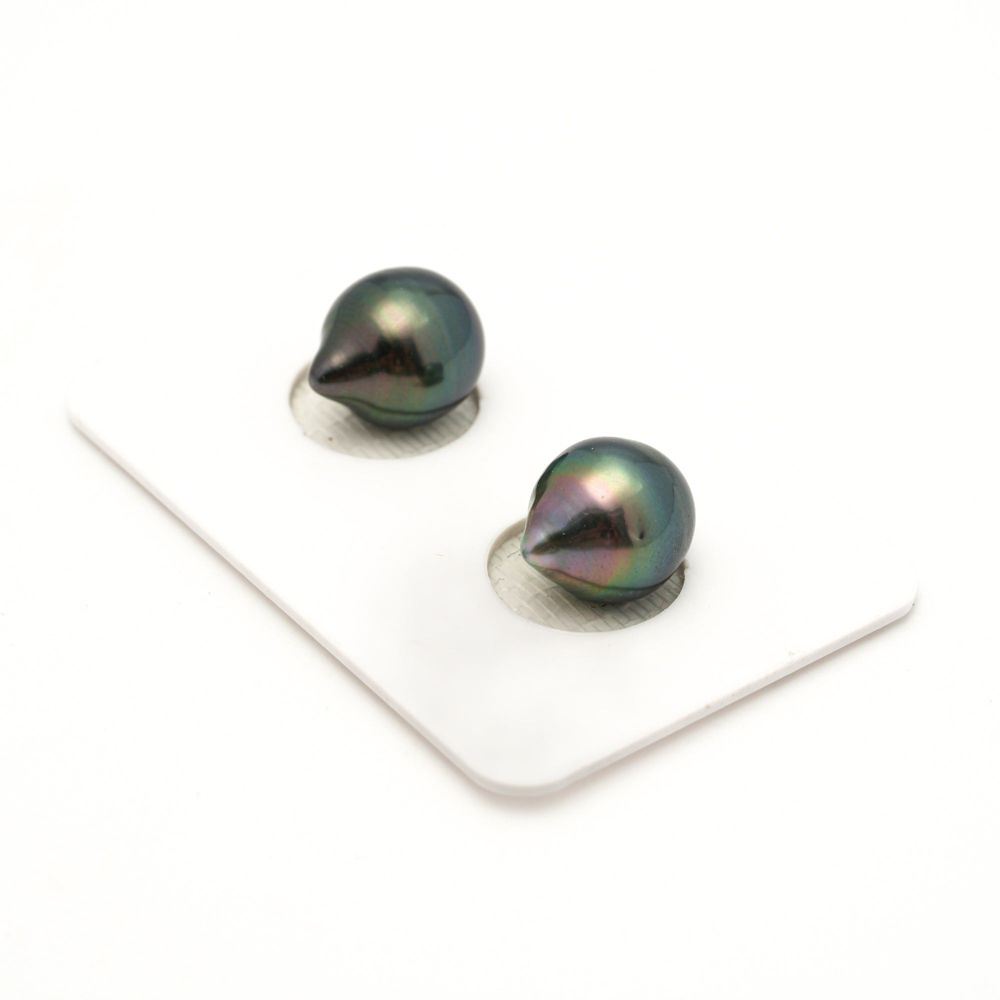 2pcs "Mid Luster" Green 10.2mm - SB/DR AAA Quality Tahitian Pearl Pair ER1946 LP4