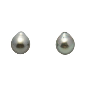 2pcs "Mid Luster" GREEN 9.2-9.3mm - SB AAA Quality Tahitian Pearl Pair ER1947 LP4