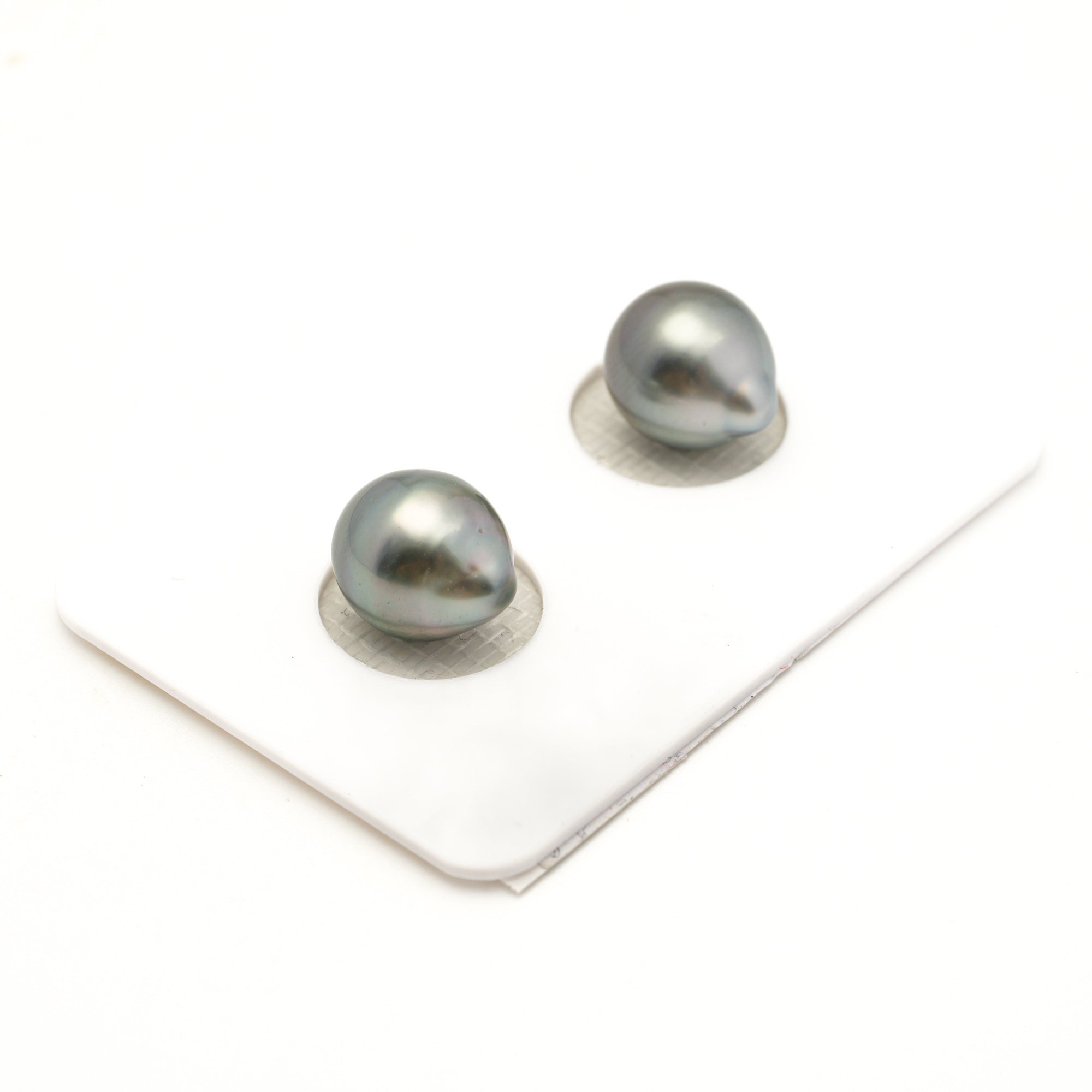 2pcs "Mid Luster" GREEN 9.2-9.3mm - SB AAA Quality Tahitian Pearl Pair ER1947 LP4
