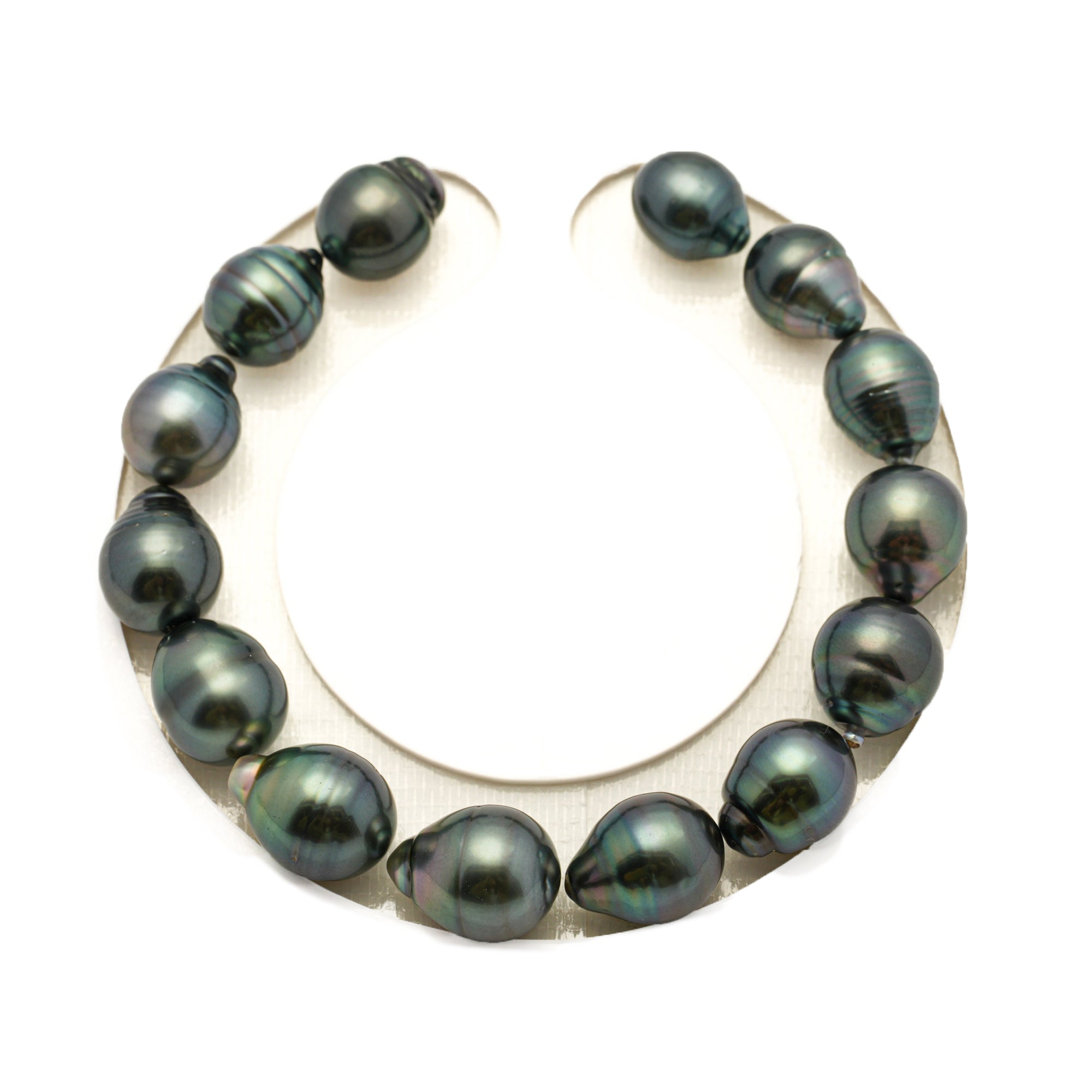 14pcs "Mid Luster" blue 9-11mm - SB AAA Quality Tahitian Pearl Bracelet BR2522 LP4