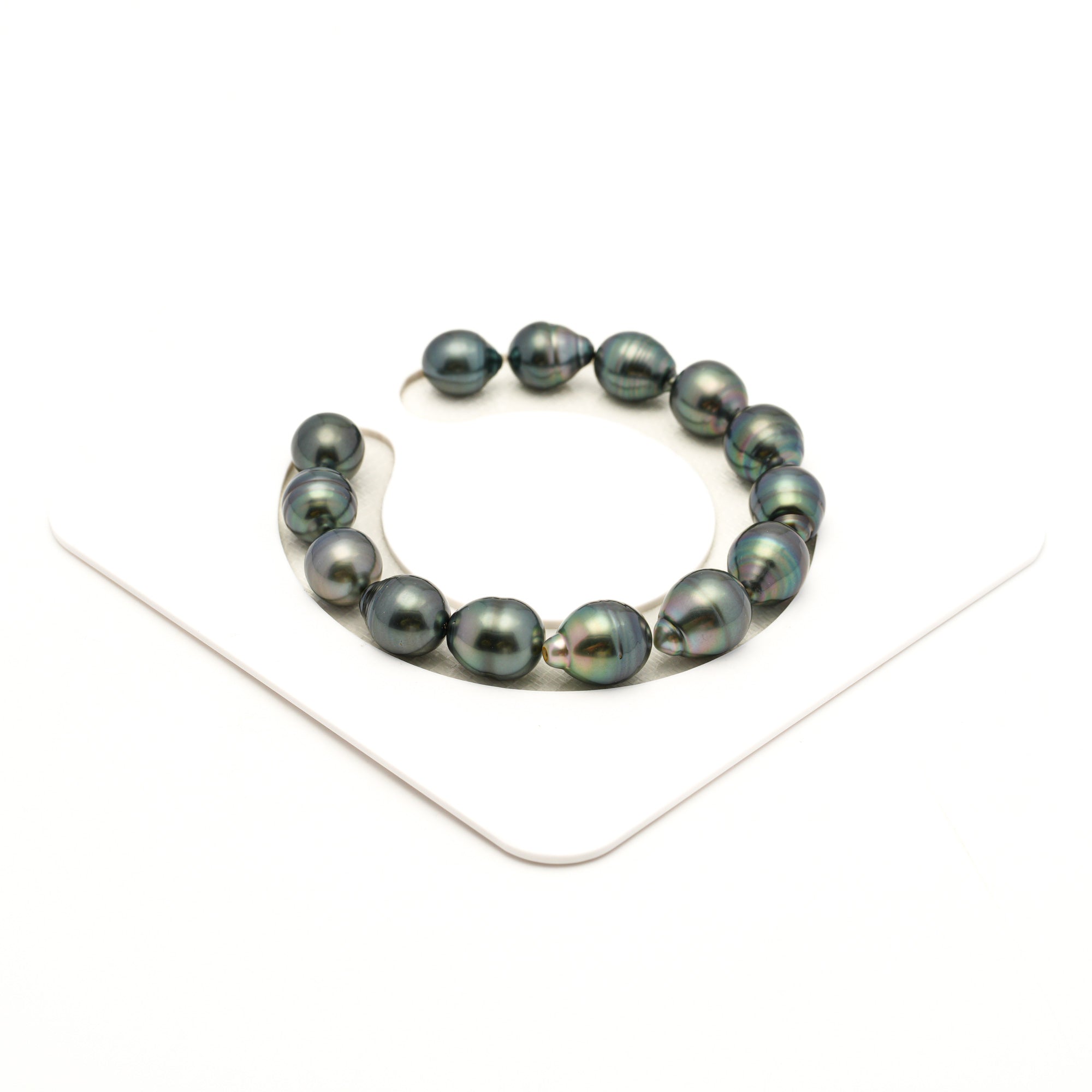 14pcs "Mid Luster" blue 9-11mm - SB AAA Quality Tahitian Pearl Bracelet BR2522 LP4