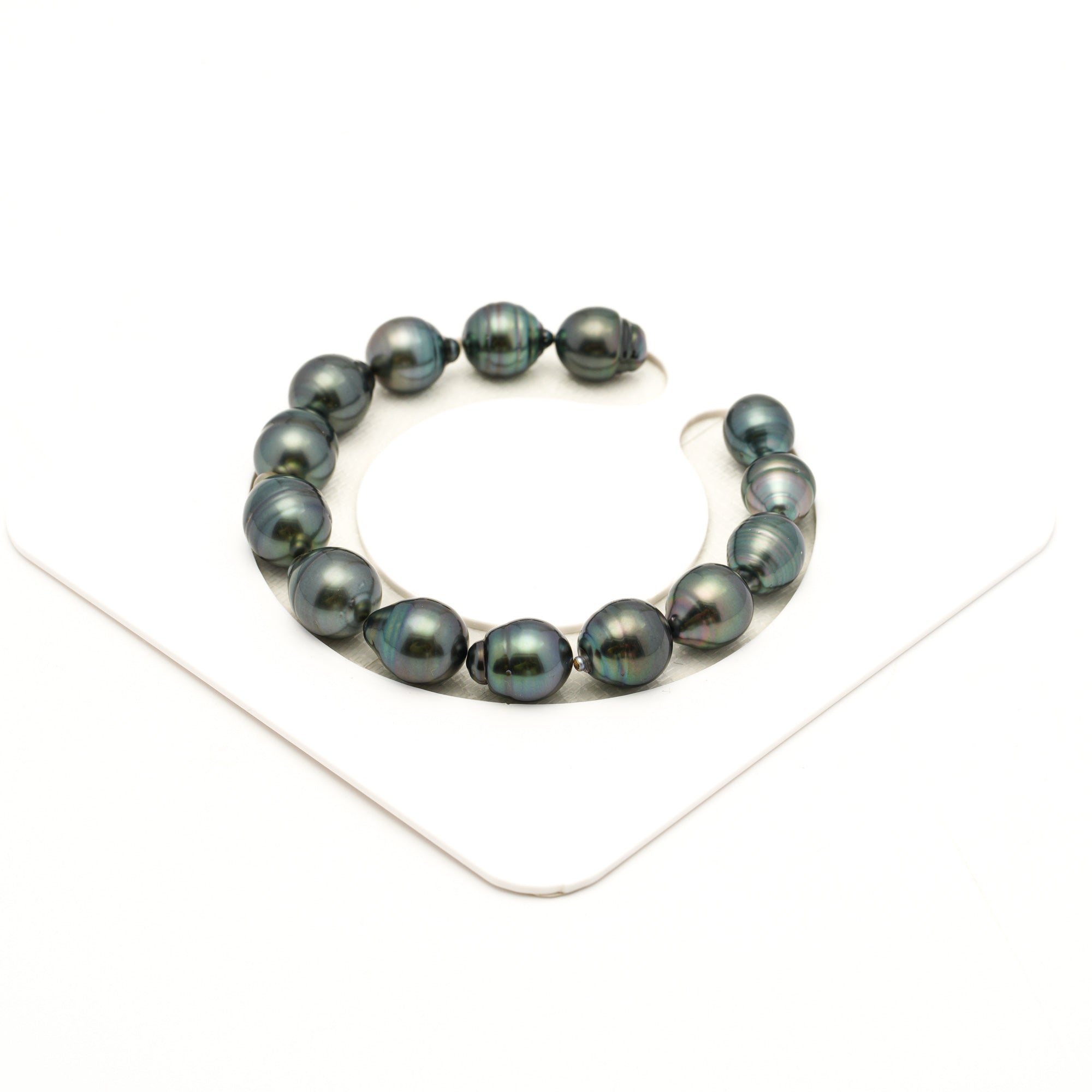 14pcs "Mid Luster" blue 9-11mm - SB AAA Quality Tahitian Pearl Bracelet BR2522 LP4