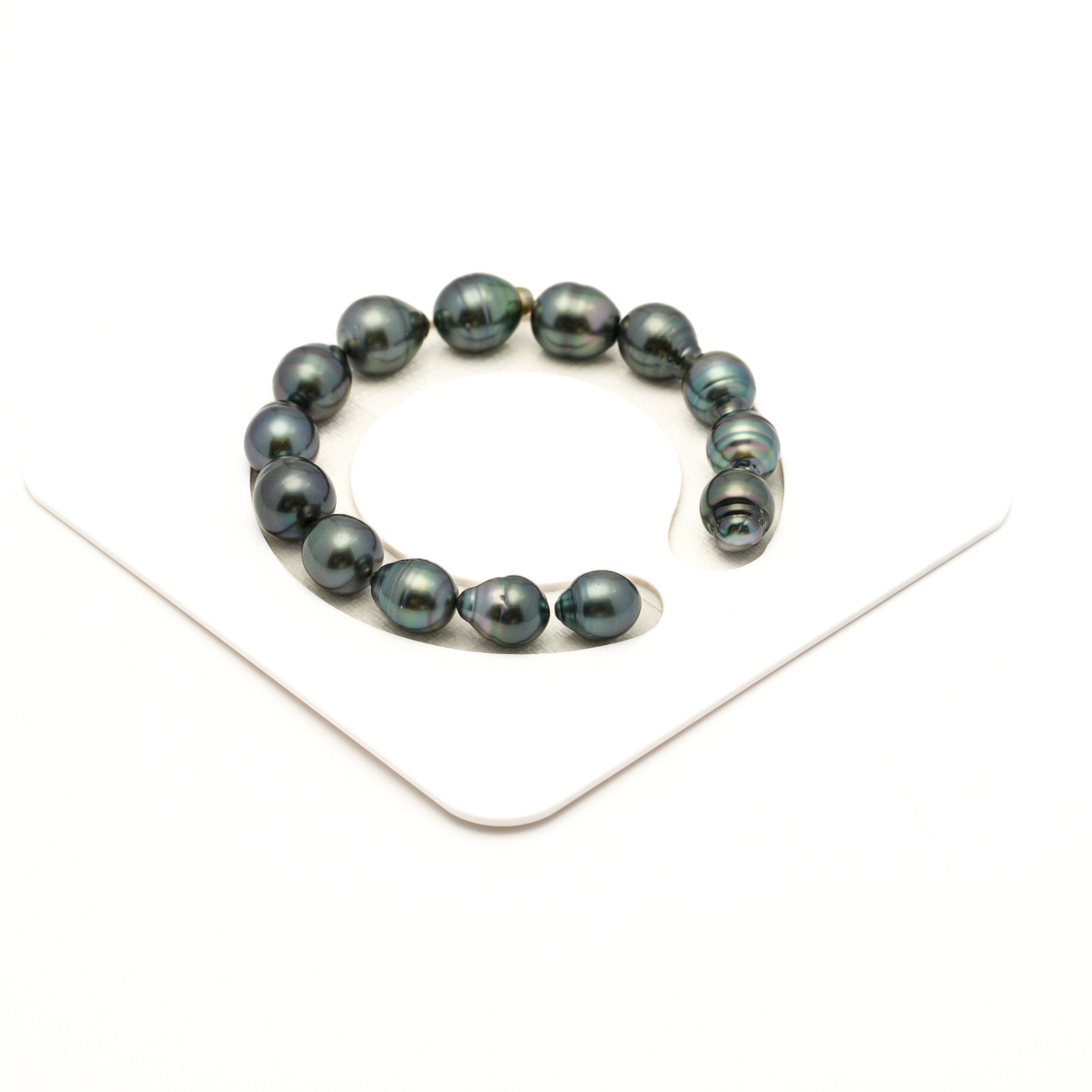 14pcs "Mid Luster" blue 9-11mm - SB AAA Quality Tahitian Pearl Bracelet BR2522 LP4