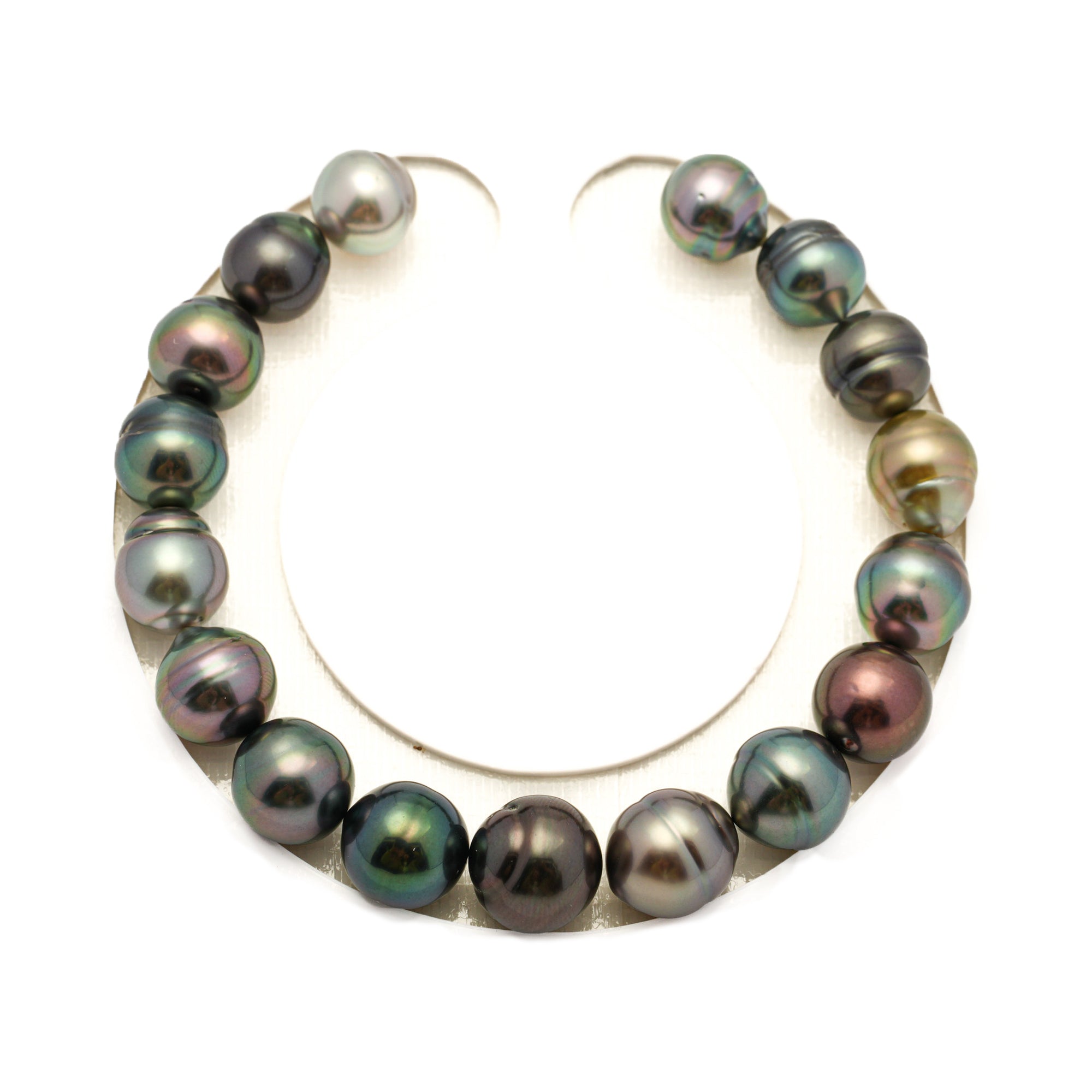 17pcs "Mid Luster" Multicolor 9-11mm - SB AAA Quality Tahitian Pearl Bracelet BR2523 LP4