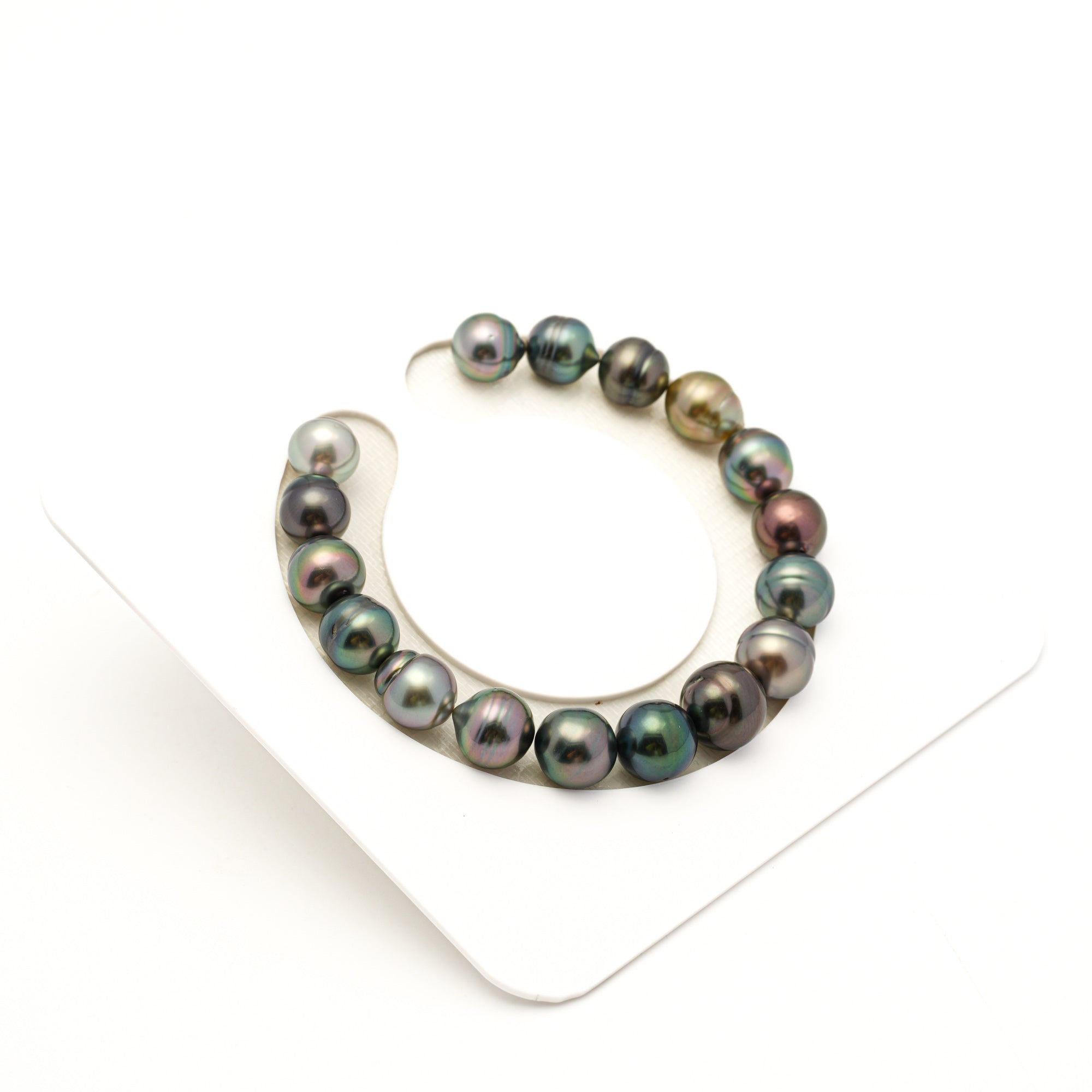 17pcs "Mid Luster" Multicolor 9-11mm - SB AAA Quality Tahitian Pearl Bracelet BR2523 LP4