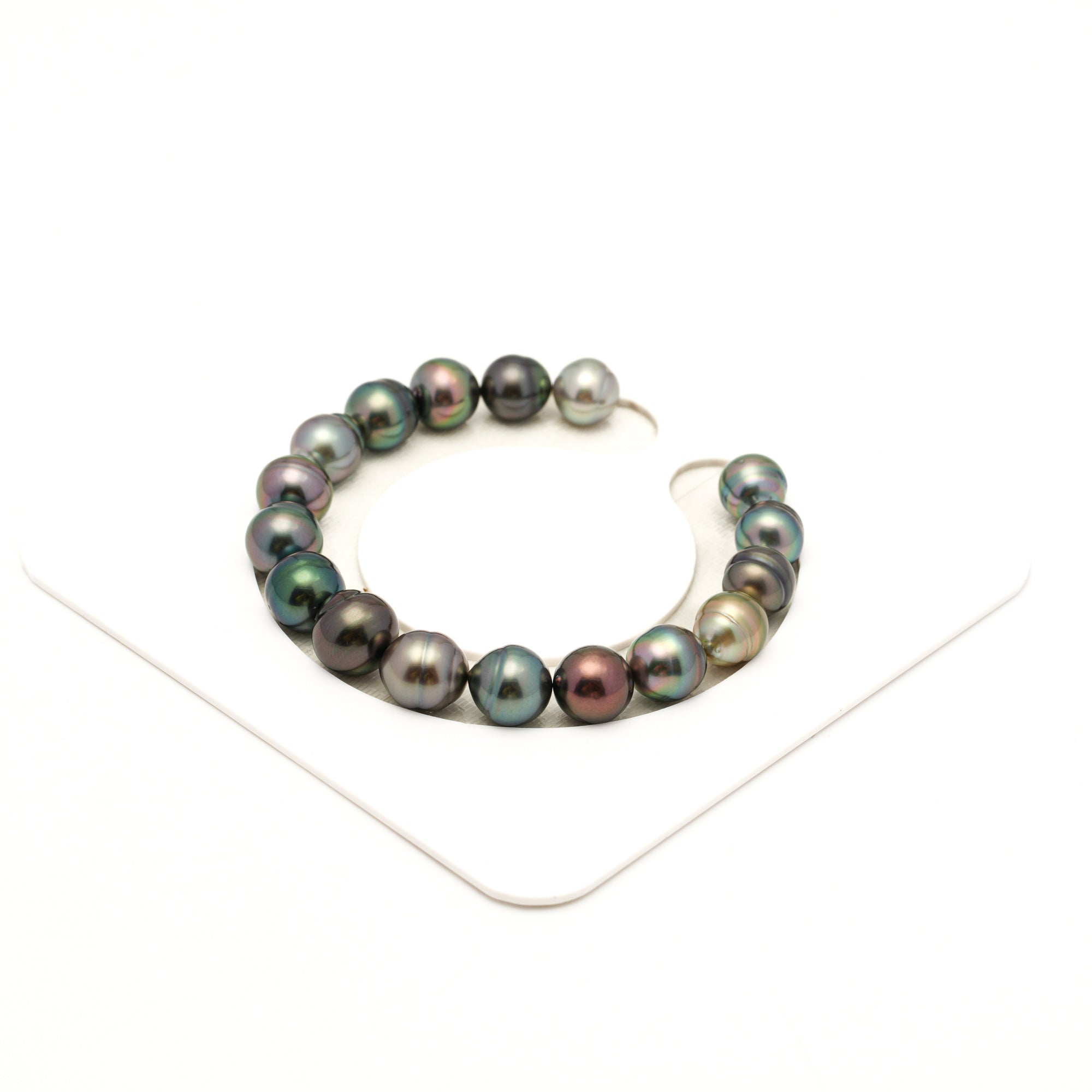 17pcs "Mid Luster" Multicolor 9-11mm - SB AAA Quality Tahitian Pearl Bracelet BR2523 LP4