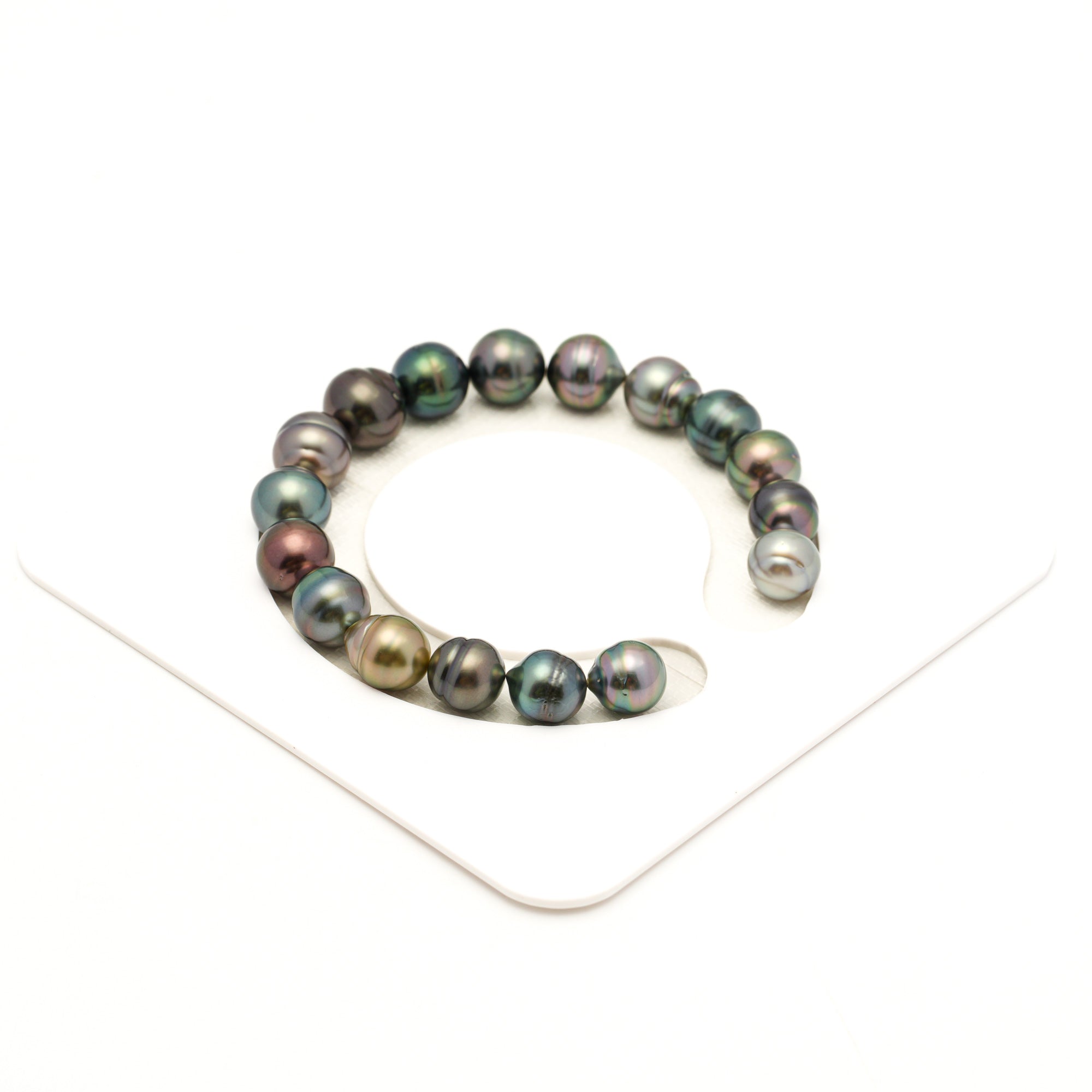 17pcs "Mid Luster" Multicolor 9-11mm - SB AAA Quality Tahitian Pearl Bracelet BR2523 LP4
