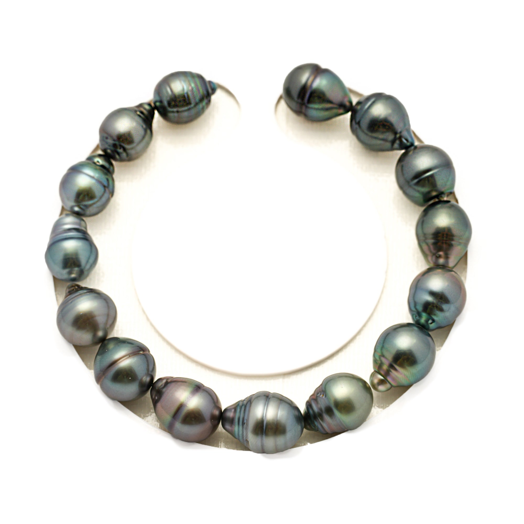 15pcs "Mid Luster" Light Blue 9-10mm - SB/CL AAA Quality Tahitian Pearl Bracelet BR2524 LP4