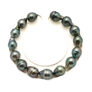15pcs "Mid Luster" Light Blue 9-10mm - SB/CL AAA Quality Tahitian Pearl Bracelet BR2524 LP4