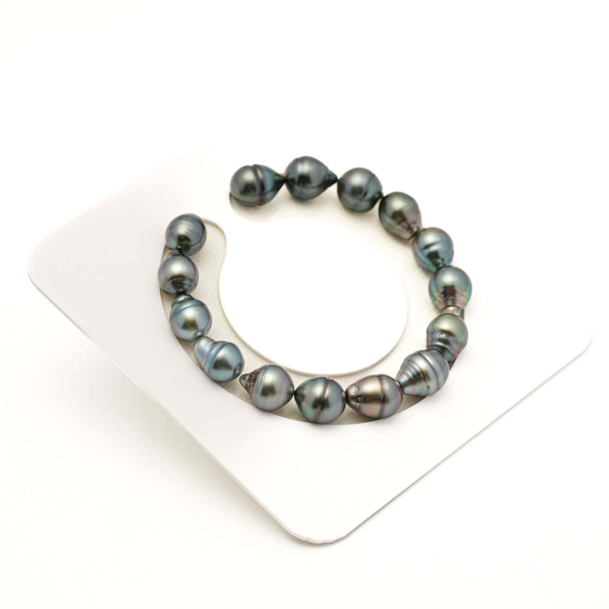 15pcs "Mid Luster" Light Blue 9-10mm - SB/CL AAA Quality Tahitian Pearl Bracelet BR2524 LP4