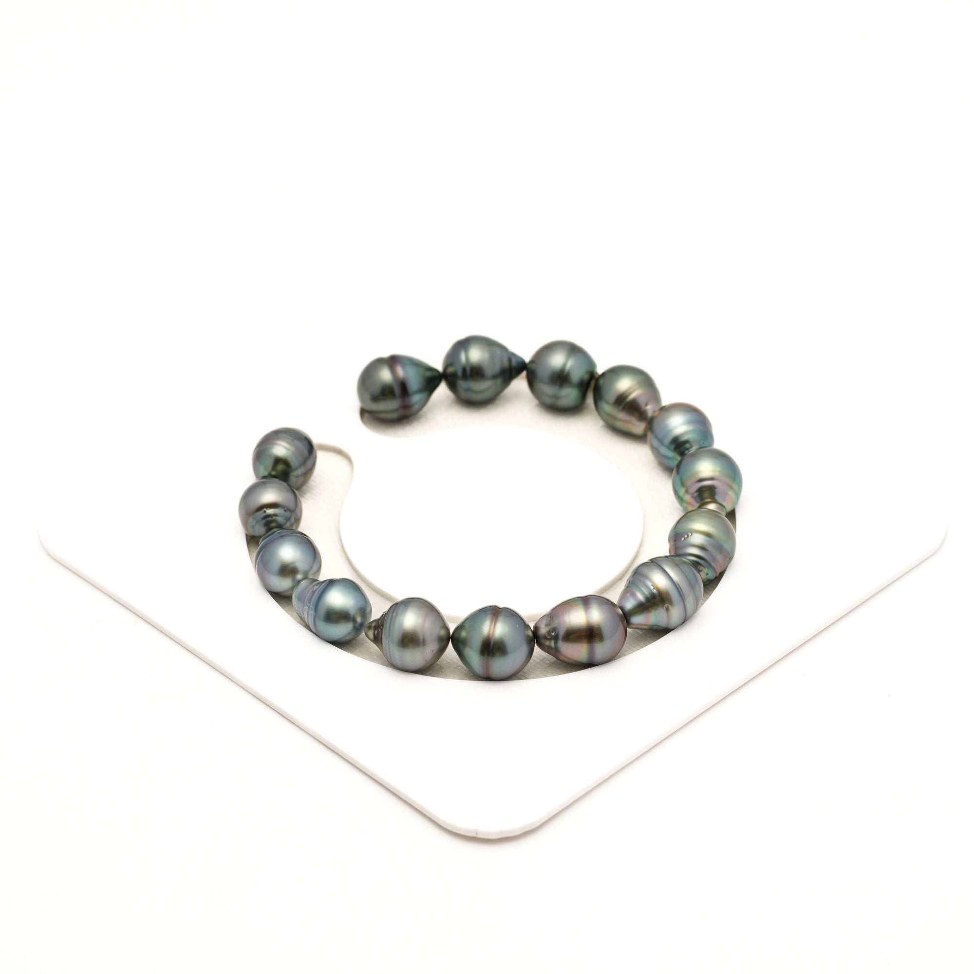 15pcs "Mid Luster" Light Blue 9-10mm - SB/CL AAA Quality Tahitian Pearl Bracelet BR2524 LP4