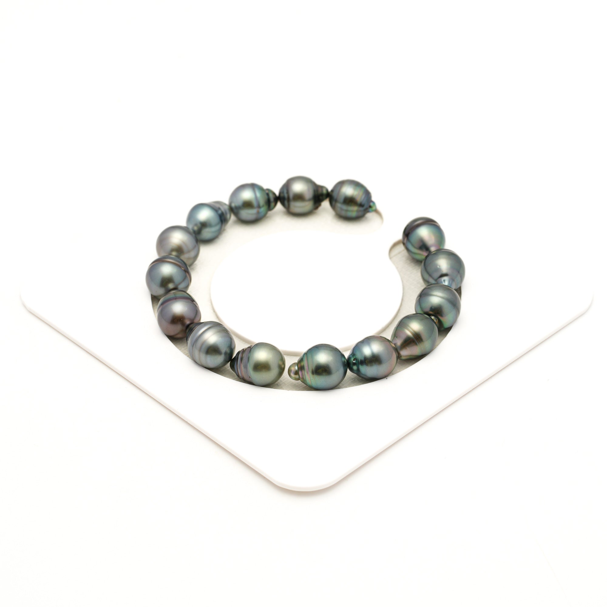 15pcs "Mid Luster" Light Blue 9-10mm - SB/CL AAA Quality Tahitian Pearl Bracelet BR2524 LP4