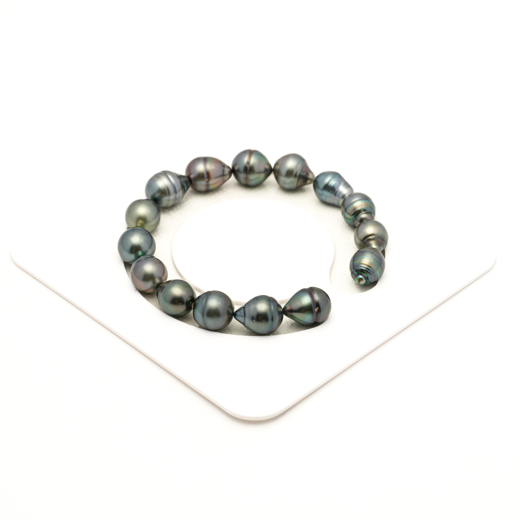 15pcs "Mid Luster" Light Blue 9-10mm - SB/CL AAA Quality Tahitian Pearl Bracelet BR2524 LP4