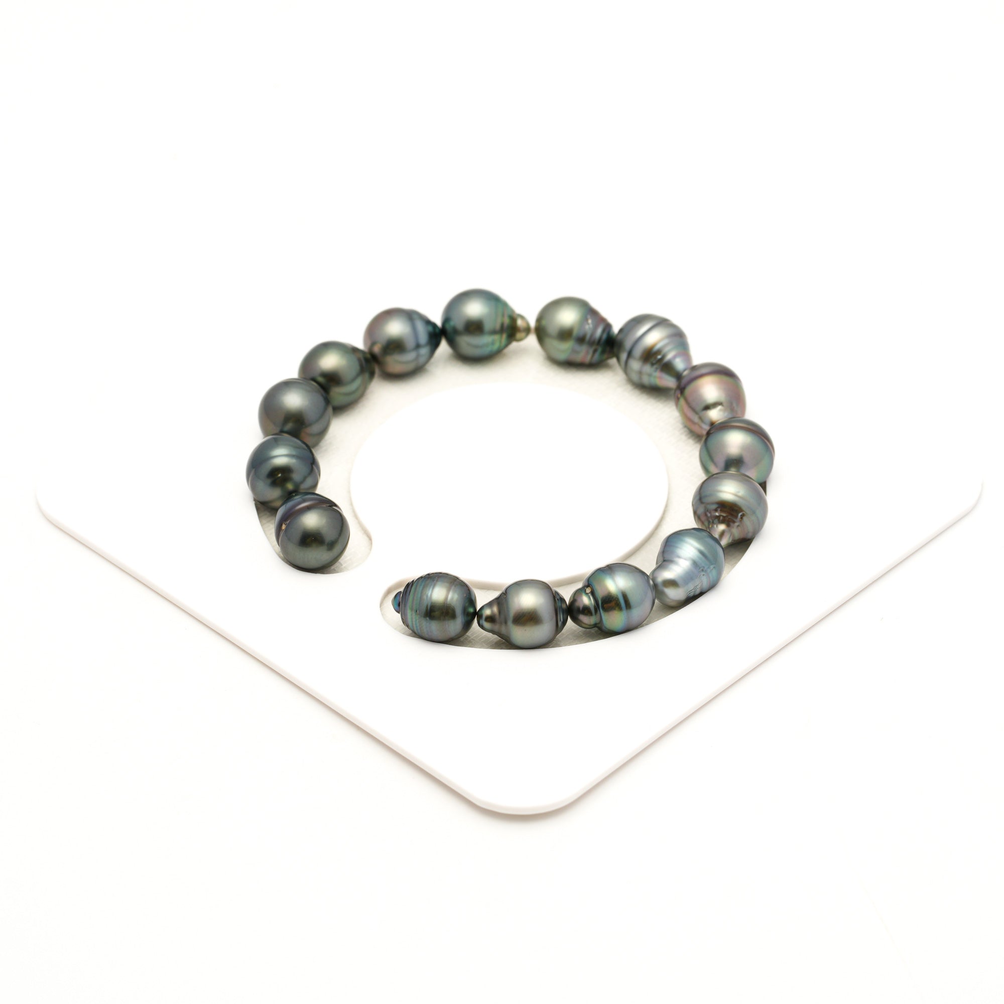 15pcs "Mid Luster" Light Blue 9-10mm - SB/CL AAA Quality Tahitian Pearl Bracelet BR2524 LP4