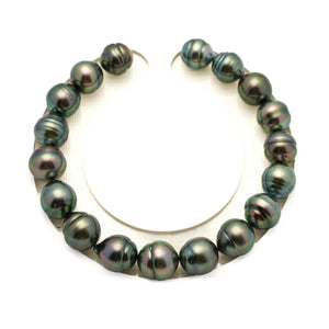 18pcs "Mid Luster" Green 8-10mm - SB/CL AAA/AA Quality Tahitian Pearl Bracelet BR2525 LP4