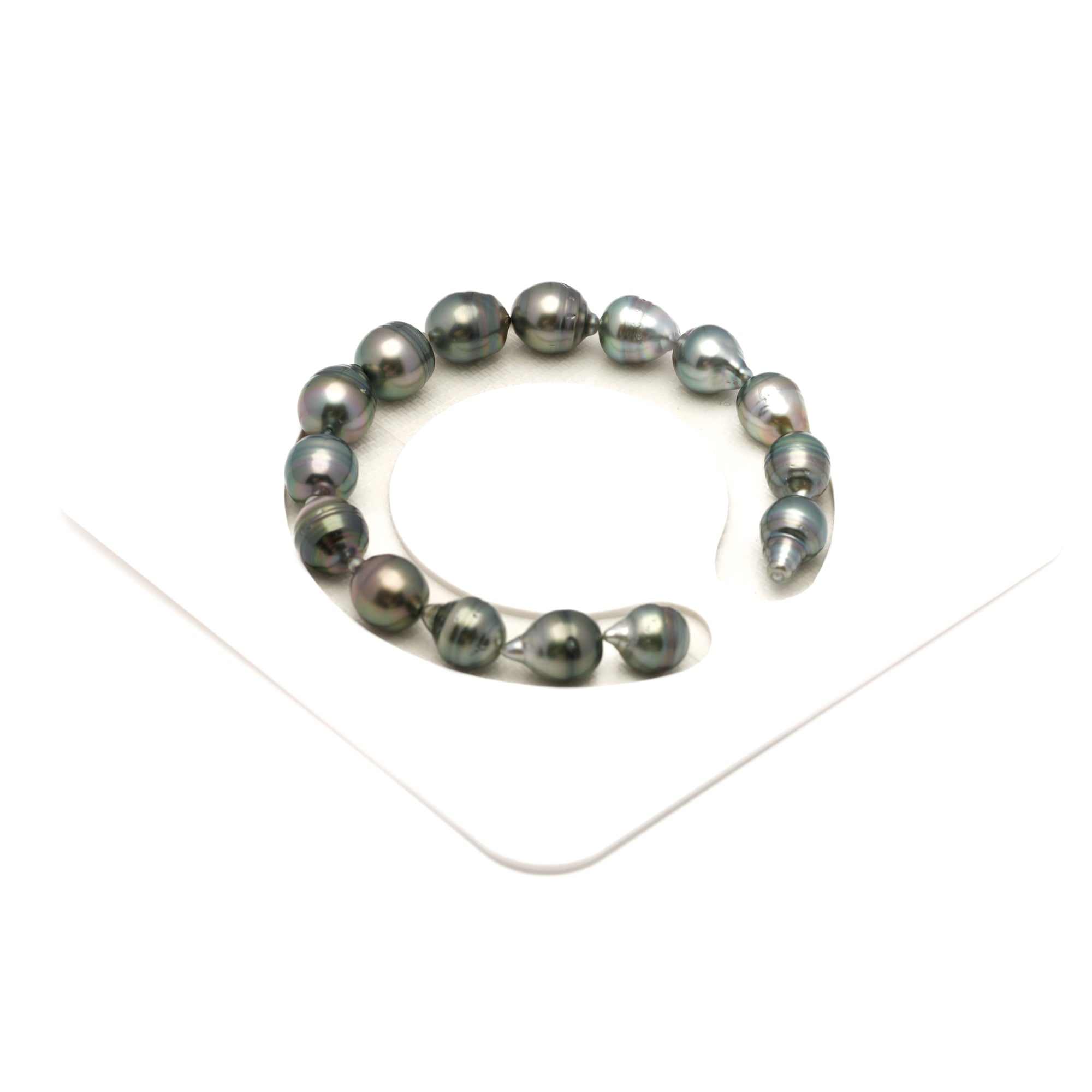 15pcs Light Green 8-10mm - SB/CL AAA/AA Quality Tahitian Pearl Bracelet BR2528 LP4