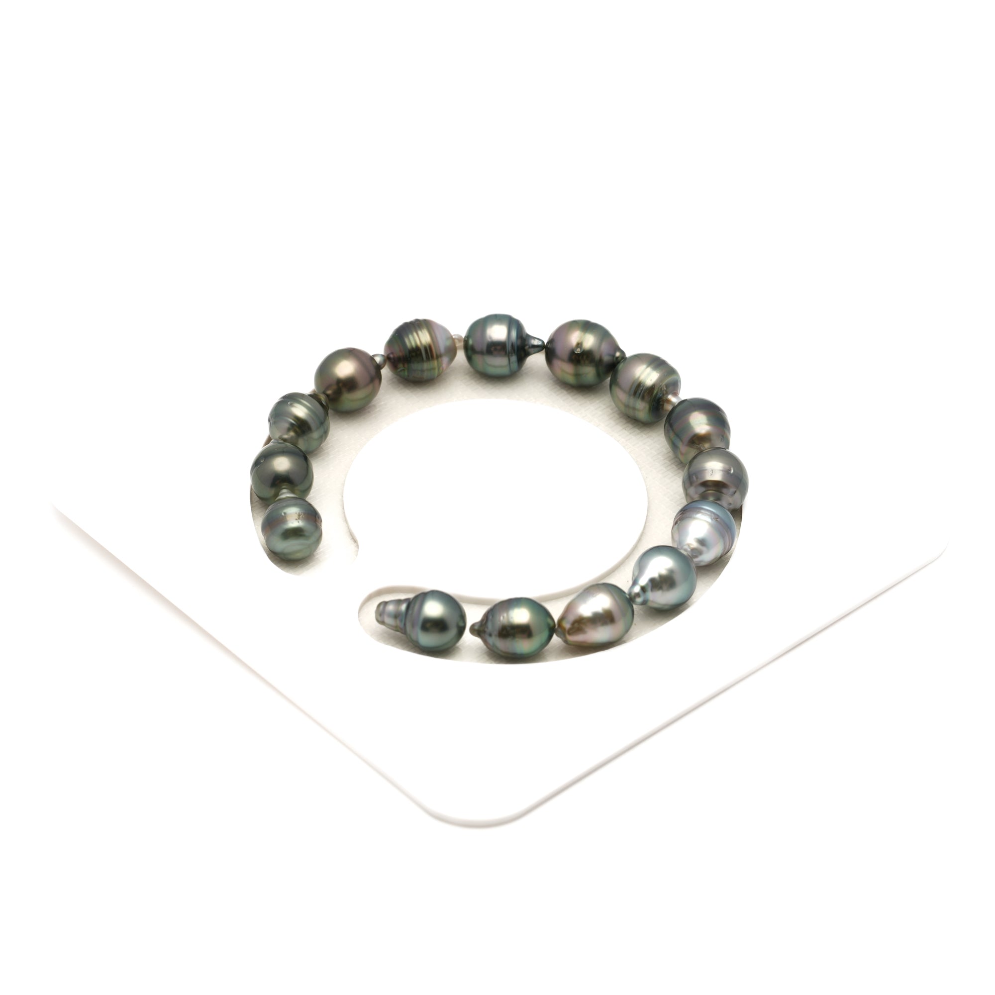 15pcs Light Green 8-10mm - SB/CL AAA/AA Quality Tahitian Pearl Bracelet BR2528 LP4