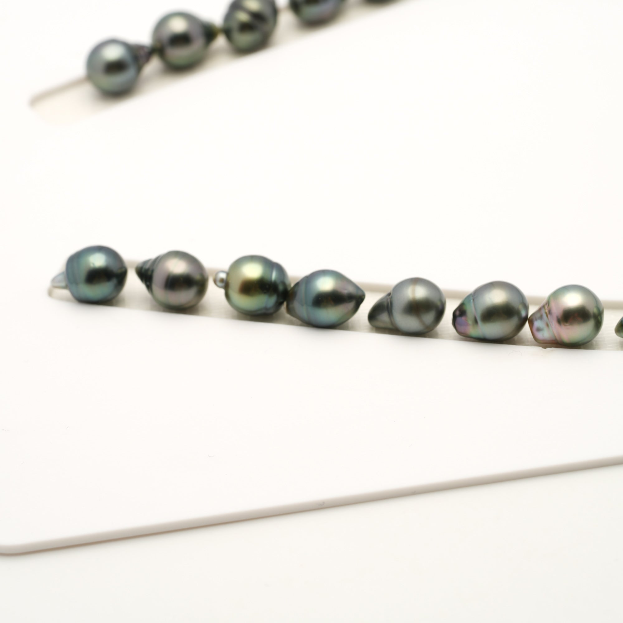 36pcs Green Mix 8-10mm - SB/CL AAA/AA Quality Tahitian Pearl Necklace NL1799 LP4