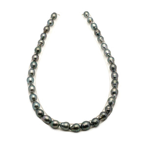 35pcs Light Green 8-11mm - SB/CL AAA Quality Tahitian Pearl Necklace NL1793 LP4