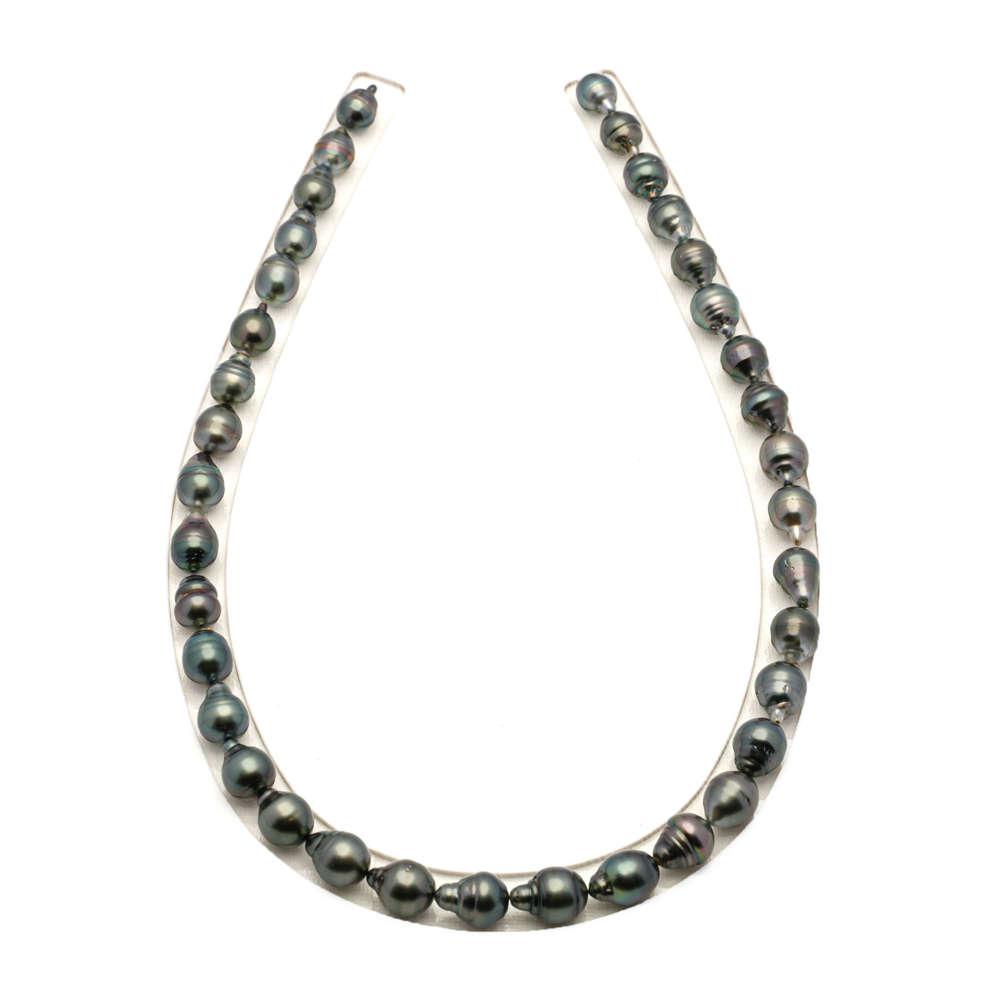 36pcs Green 8-10mm - SB/CL AAA/AA Quality Tahitian Pearl Necklace NL1796 LP4