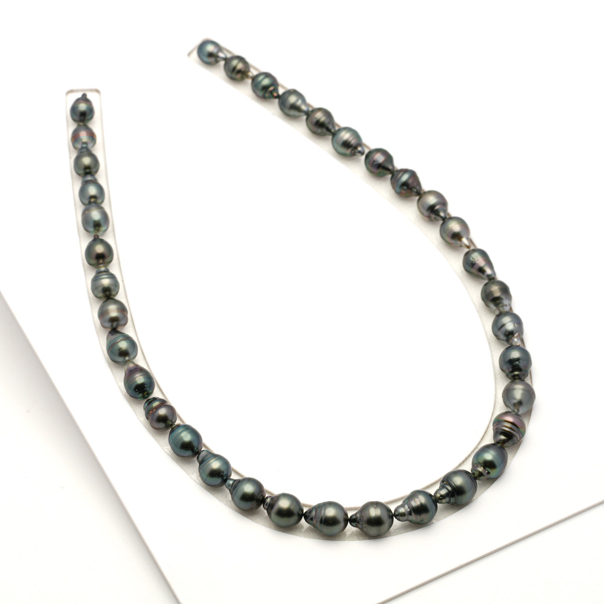 36pcs Green 8-10mm - SB/CL AAA/AA Quality Tahitian Pearl Necklace NL1796 LP4