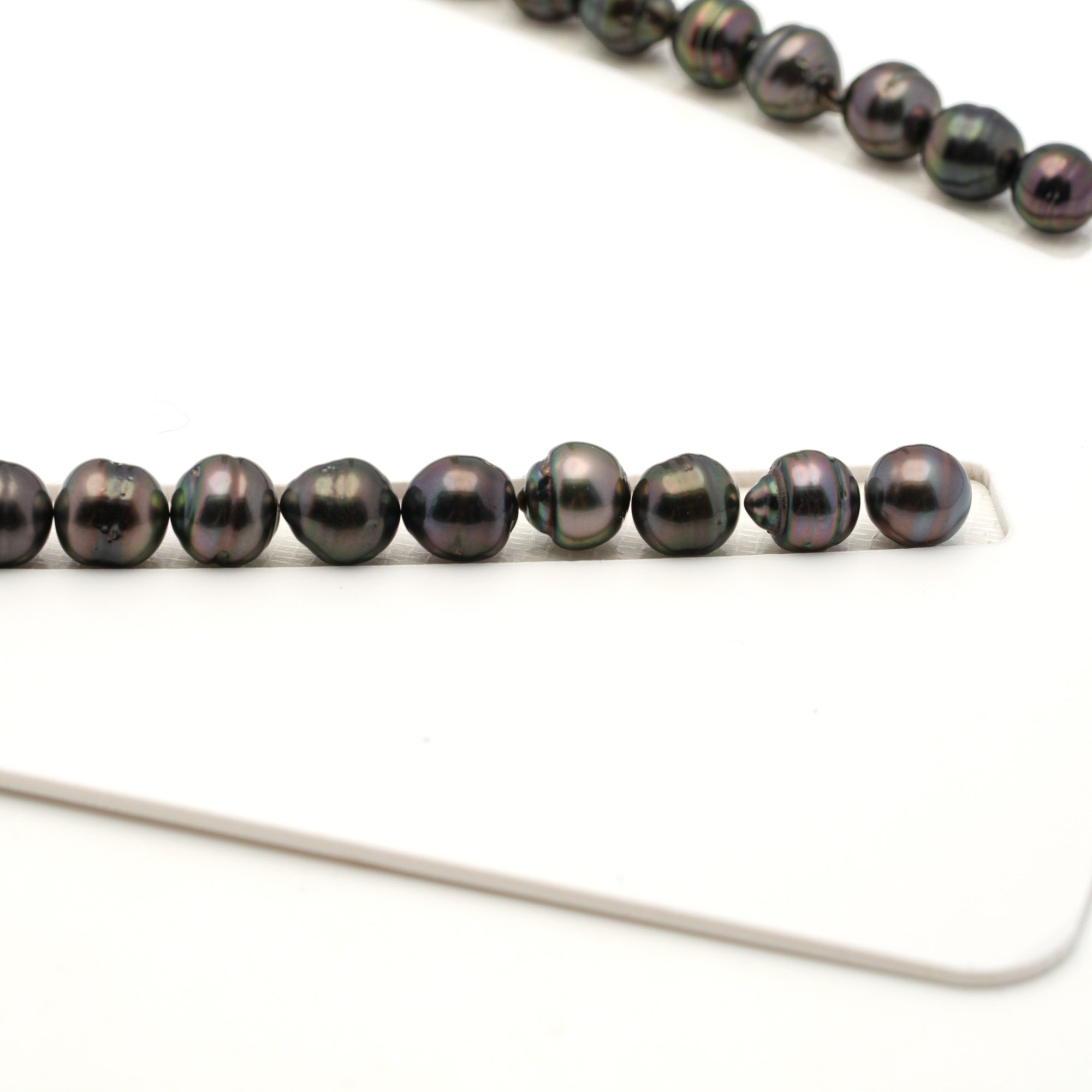 44pcs Green Cherry 8-11mm - CL AAA/AA Quality Tahitian Pearl Necklace NL1795 LP4