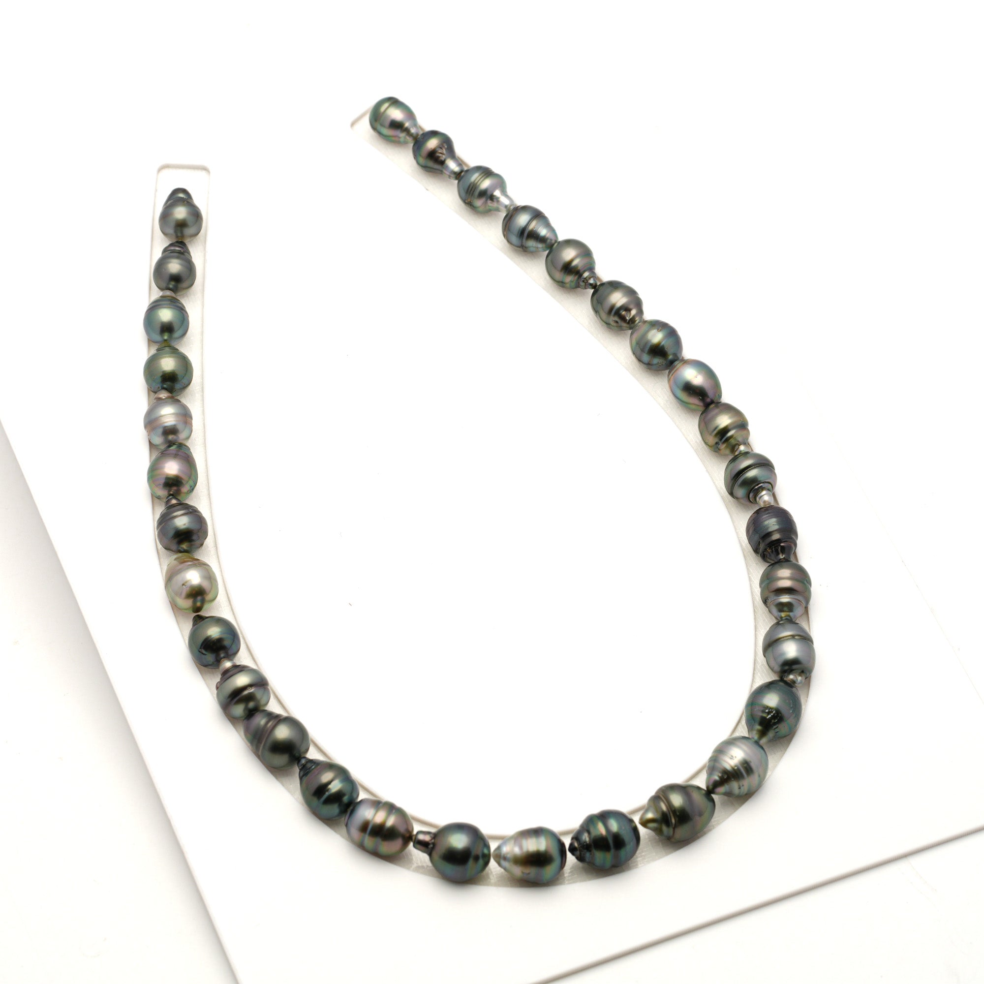 32pcs Green Mix 8-11mm - SB/CL AAA/AA Quality Tahitian Pearl Necklace NL1797 LP4